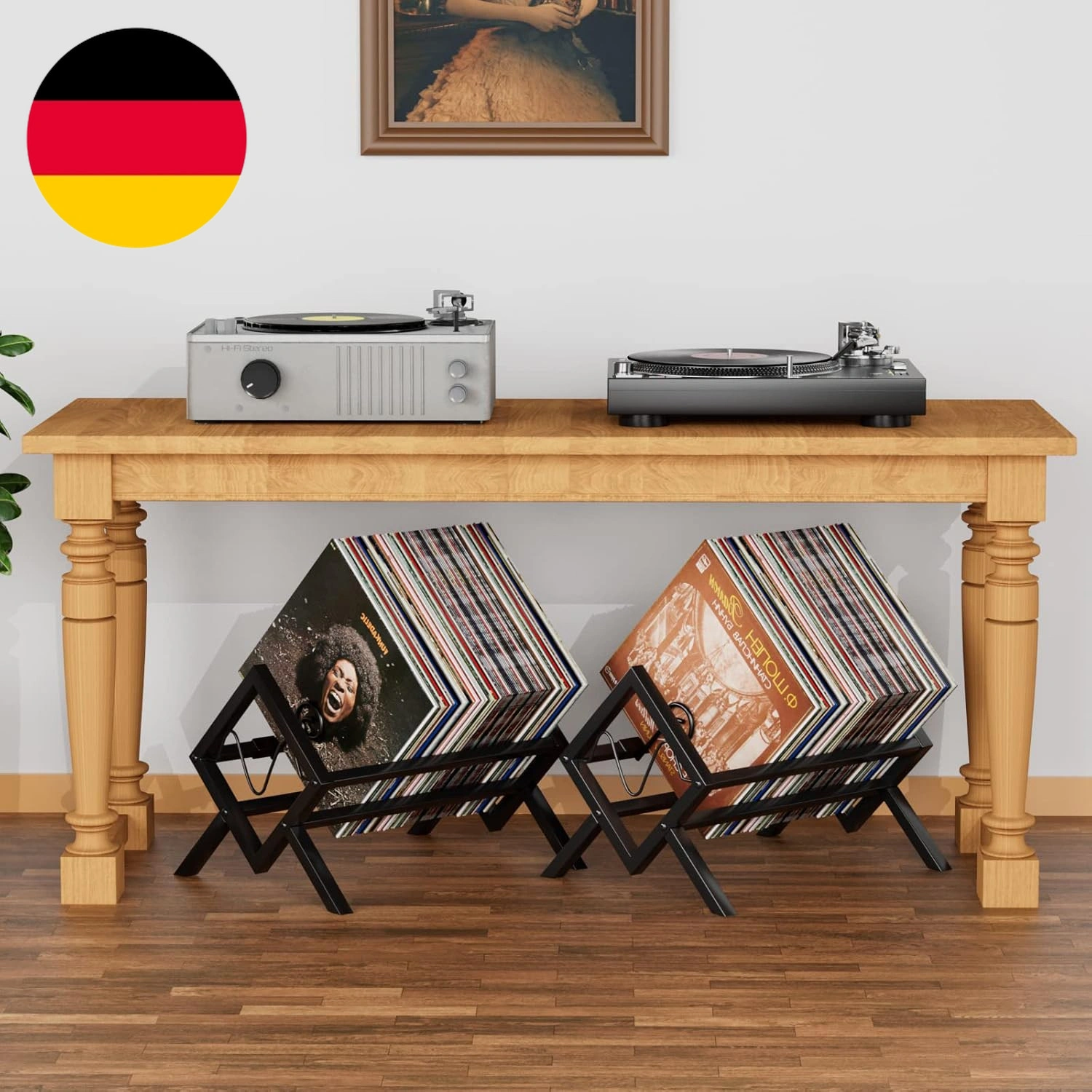 Vinyl Record Storage Rack Metal LP Record Holder 80-100 LPs Shelf Organizer view 3