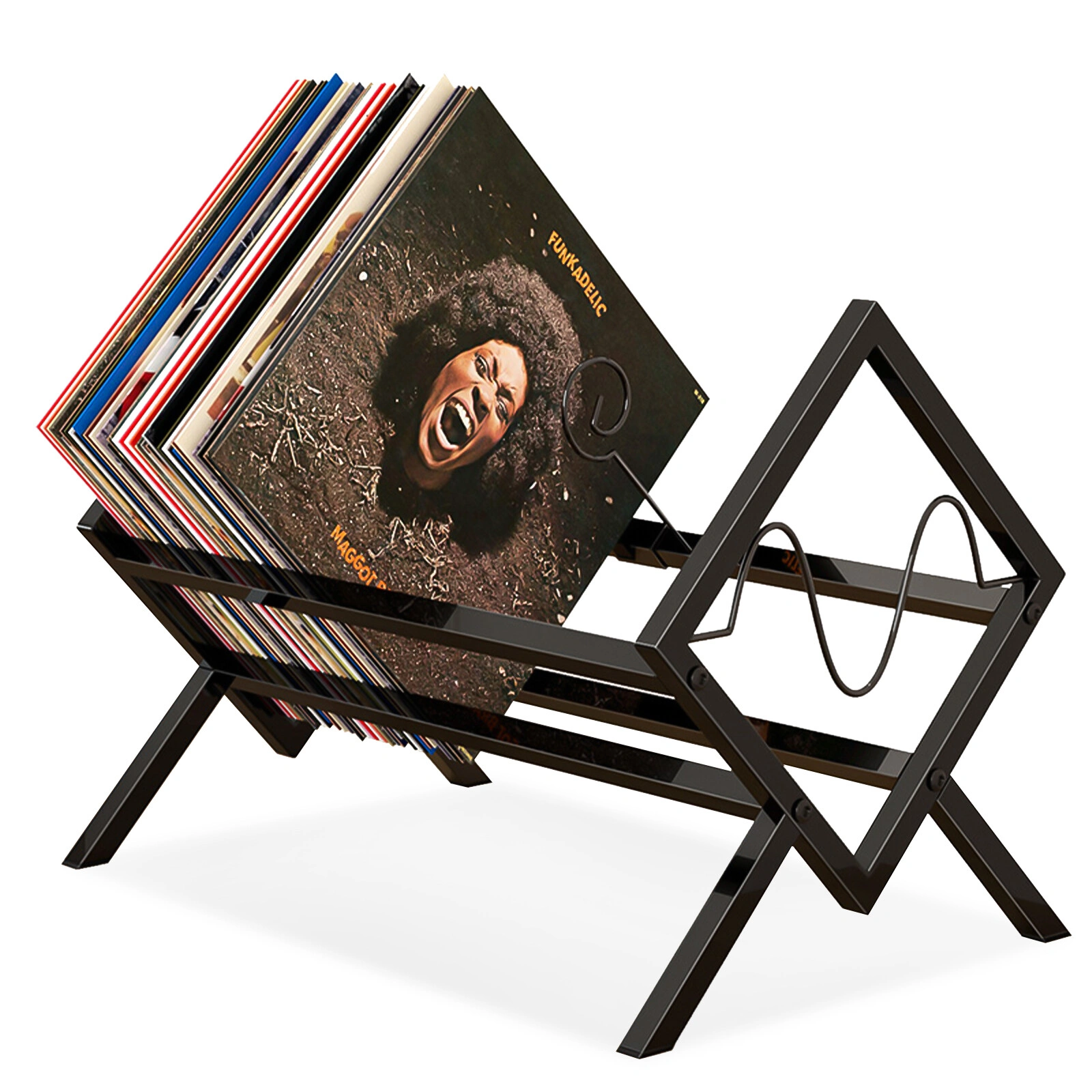 Vinyl Record Storage Rack Metal LP Record Holder 80-100 LPs Shelf Organizer view 5