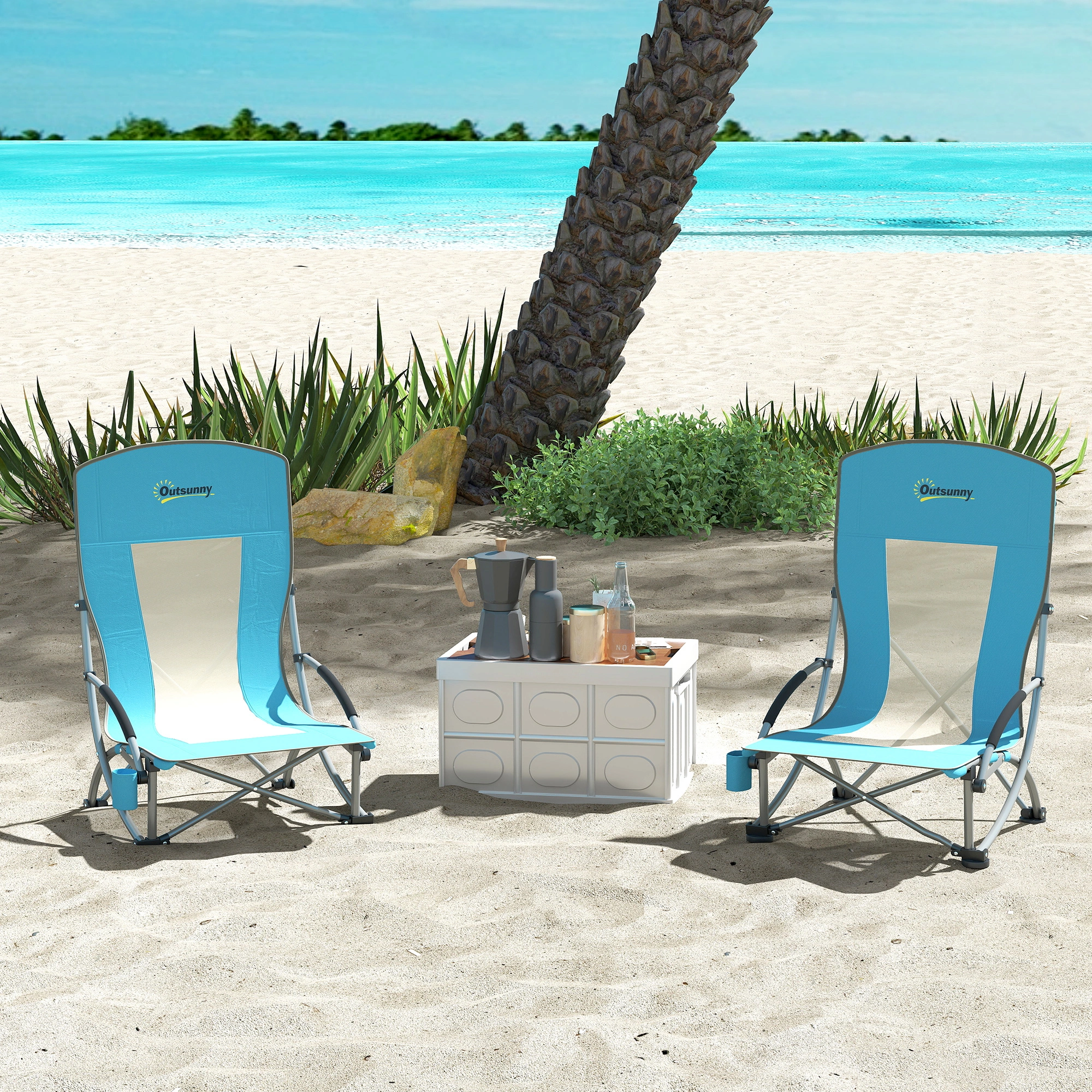 Portable Folding Lounge Chair, Beach Chair with Adjustable Backrest, Lightweight Reclining Camping Chair for Outdoor Garden