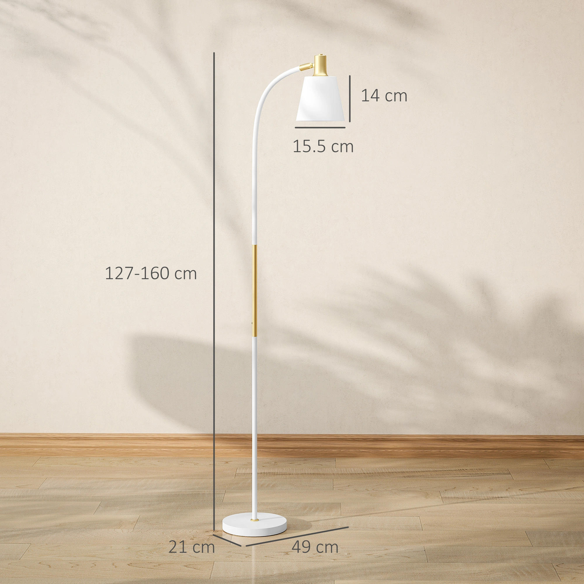 Adjustable Height Floor Lamp with LED Bulb, 60 Inch Standing Light, Read & Bedroom, Minimalist Metal view 3