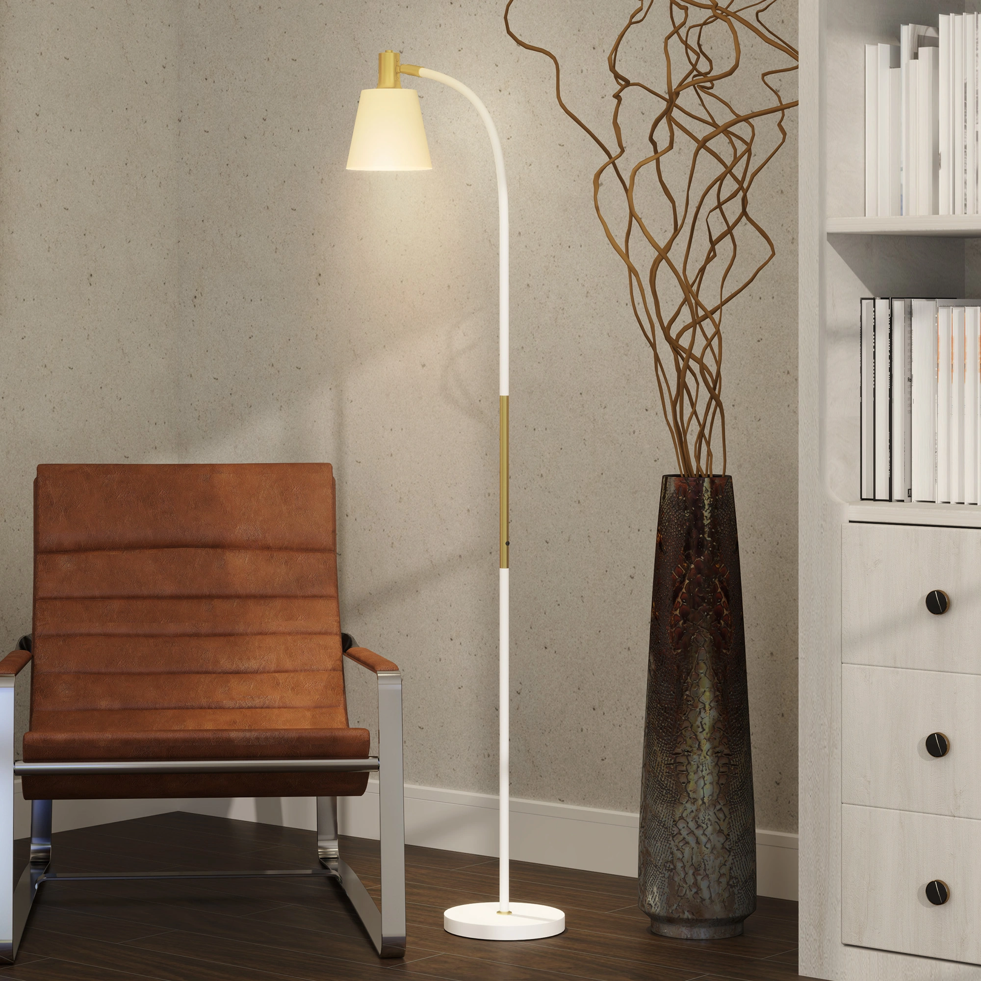 Adjustable Height Floor Lamp with LED Bulb, 60 Inch Standing Light, Read & Bedroom, Minimalist Metal view 5
