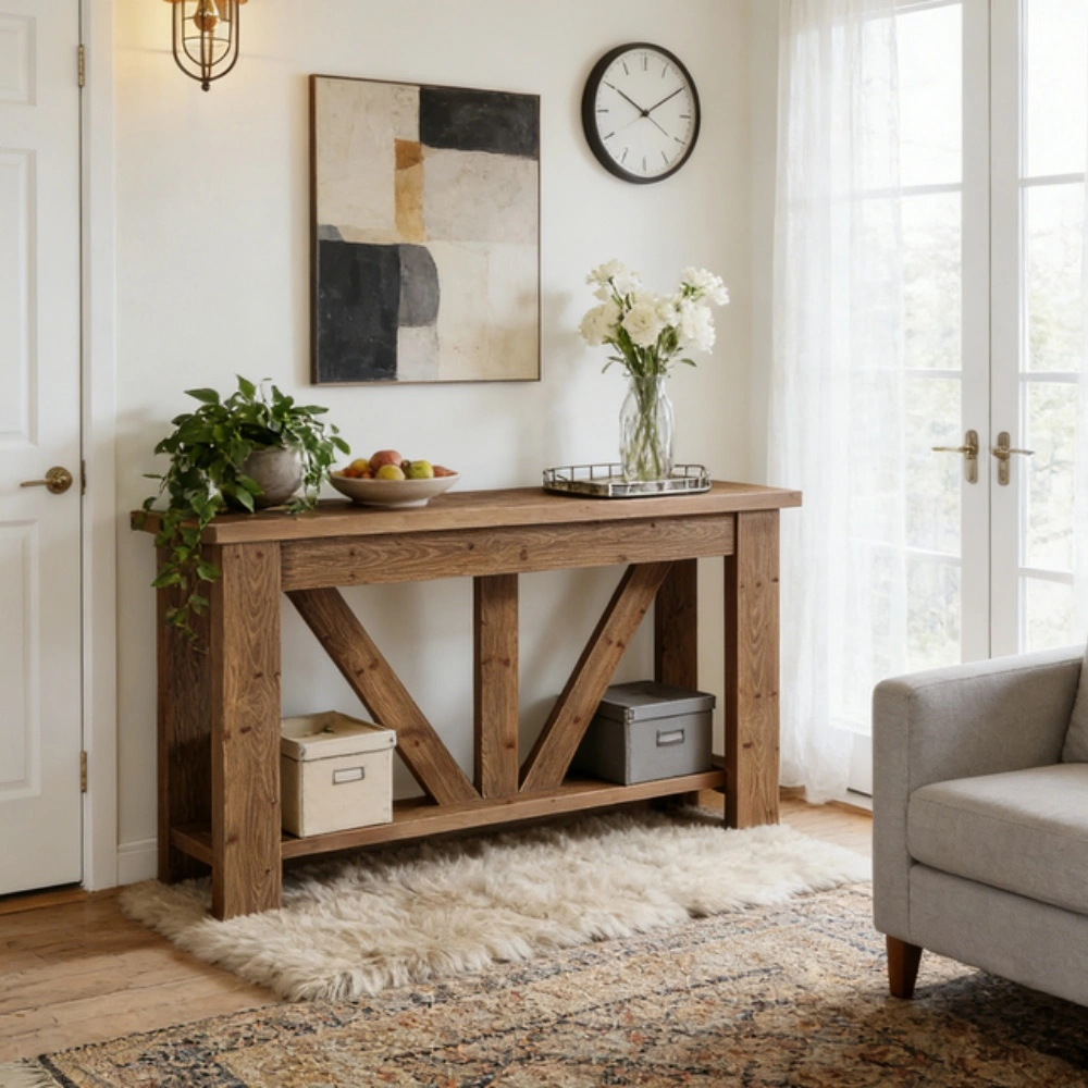 Modern Long Console Table, Narrow Entryway Sofa Table with Storage Shelf, Hallway Table for Living Room, Entryway, Bedroom, Hallway view 6