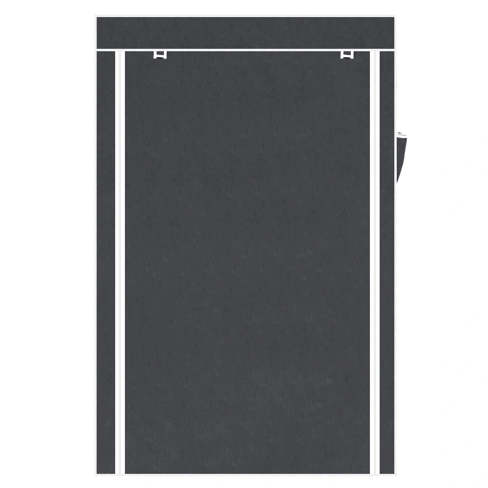Portable Closet Organizer 64" Wardrobe Storage Rack with Shelves, Clothes Storage Solution - Gray view 2