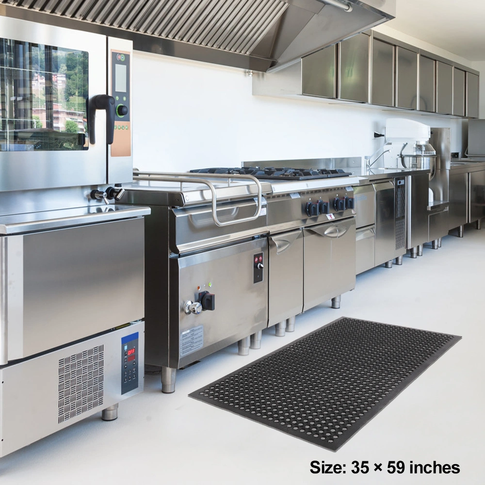 Bar Kitchen Industrial Multi-functional Anti-fatigue Drainage Rubber Non-slip Hexagonal Mat 150*90cm view 7