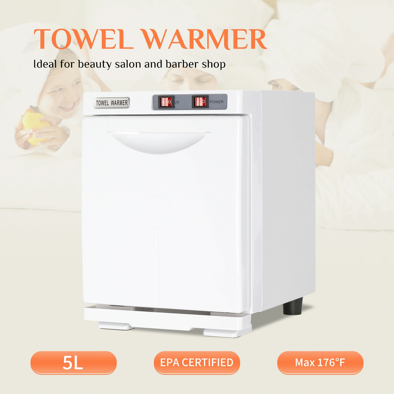 Hot Towel Warmer Cabinet for Facials & Massage, White Aluminum Chamber Electric Towel Heater for Esthetician Salon Spa Barbershop view 3