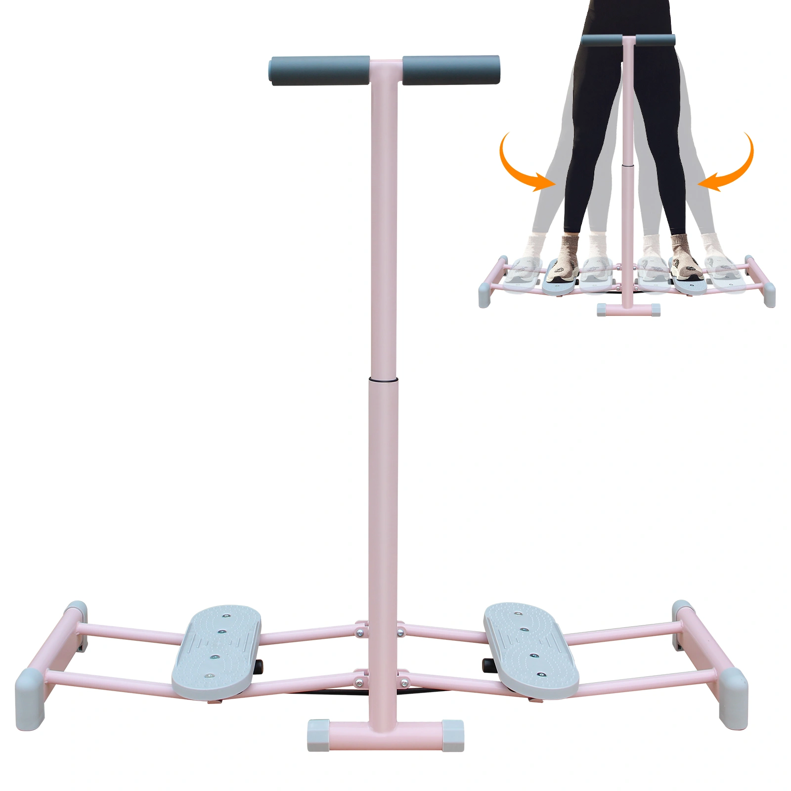 Foldable Ski Machine Simulator, 4-Level Adjustable Fitness Trainer with Non-Slip Pedal & Armrests, Pelvic Floor Exercise Equipment for Home view 3