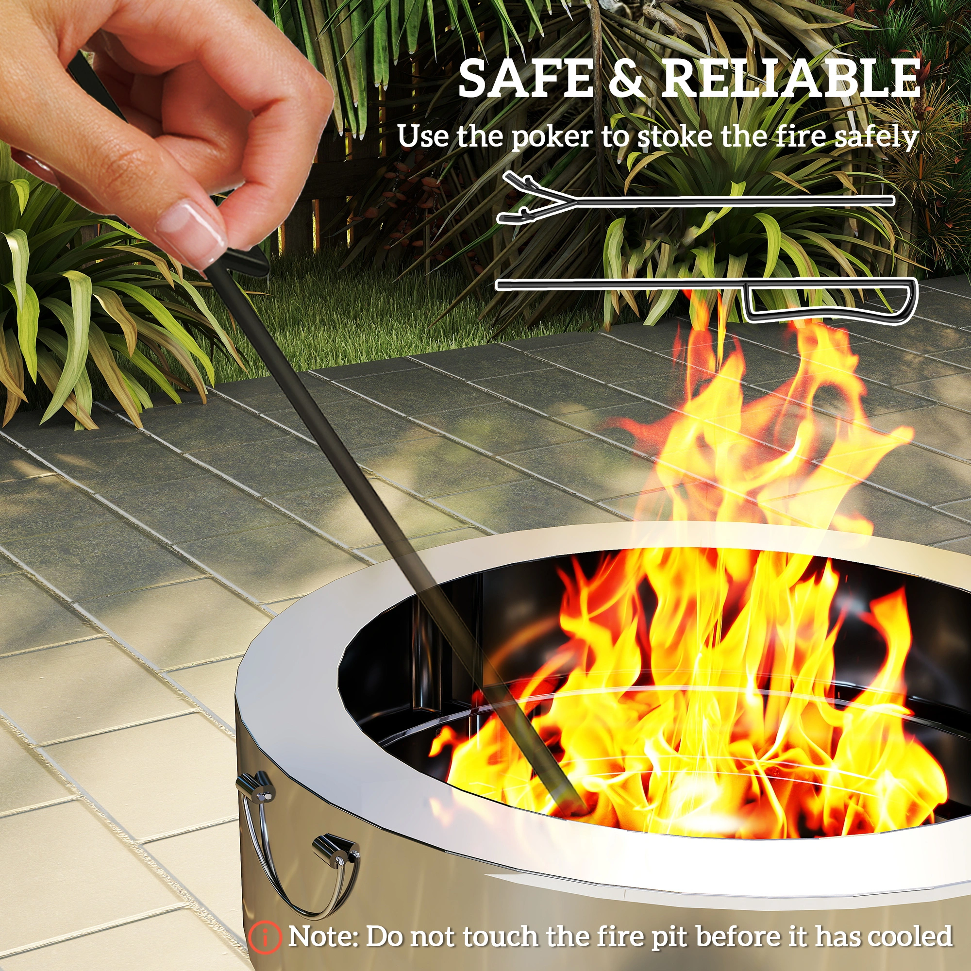 Modern Fire Pit Table 42 Inch, Square Propane Gas Fire Pit Table with Tempered Glass, Outdoor Coffee Table for Patio Deck Yard view 4