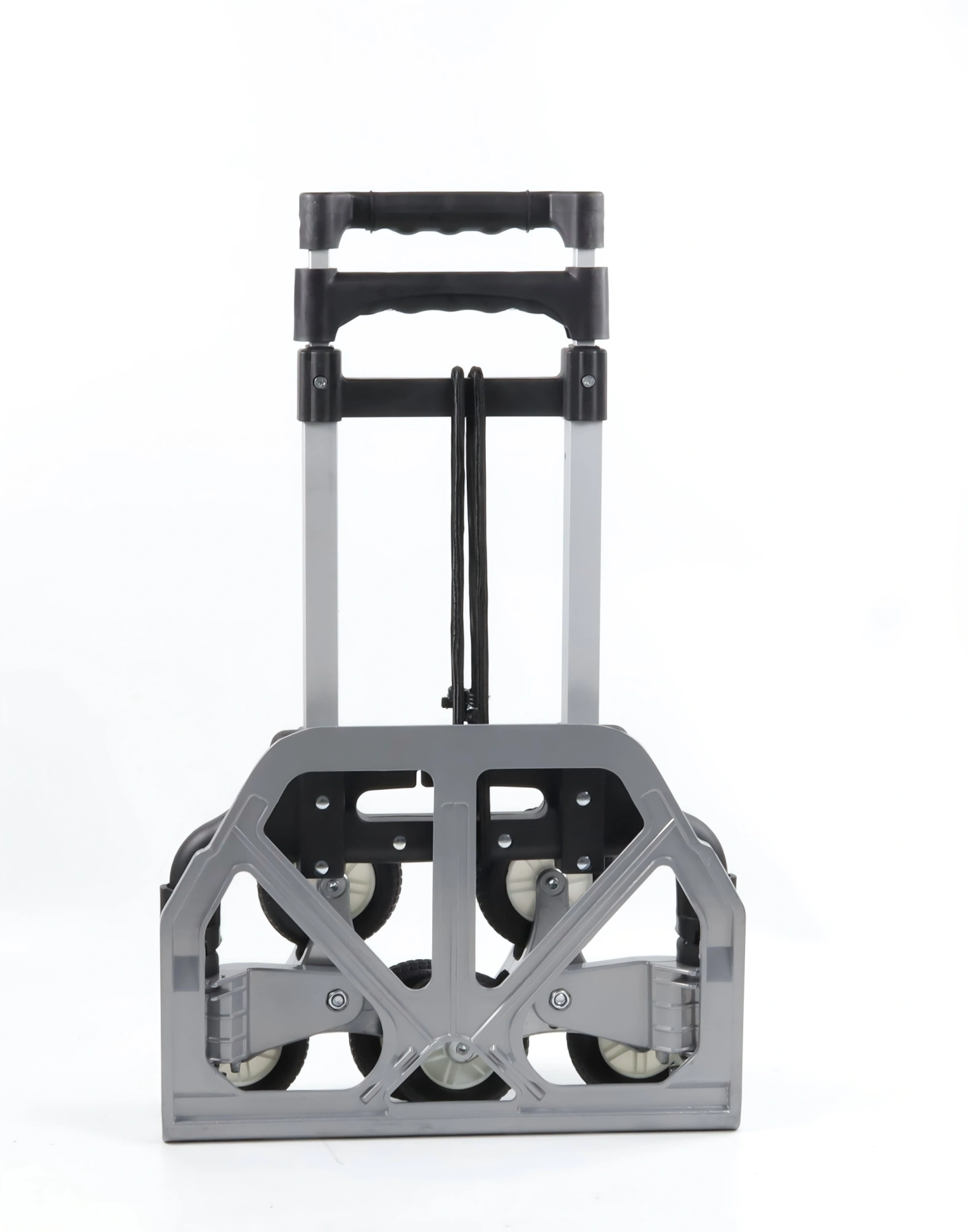 Foldable Aluminum Stair Climbing Hand Truck - 6-Wheel Trolley 75KG Load Portable Cargo Moving Dolly for Home Use