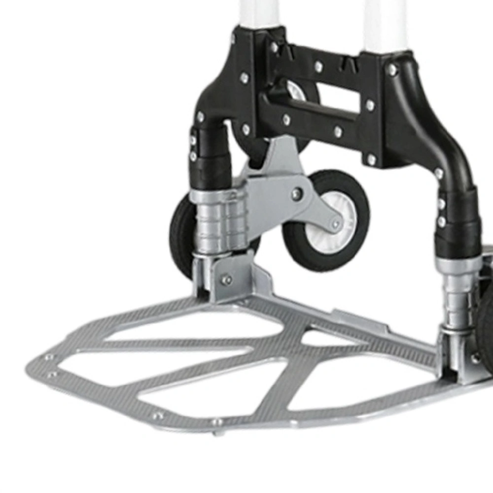 Foldable Aluminum Stair Climbing Hand Truck - 6-Wheel Trolley 75KG Load Portable Cargo Moving Dolly for Home Use view 2