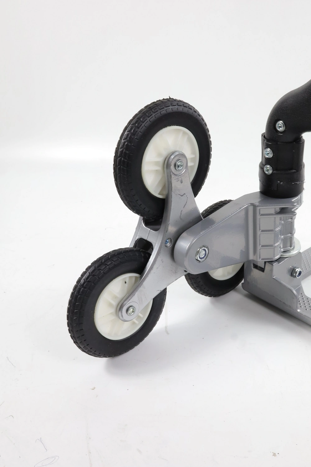 Foldable Aluminum Stair Climbing Hand Truck - 6-Wheel Trolley 75KG Load Portable Cargo Moving Dolly for Home Use view 3