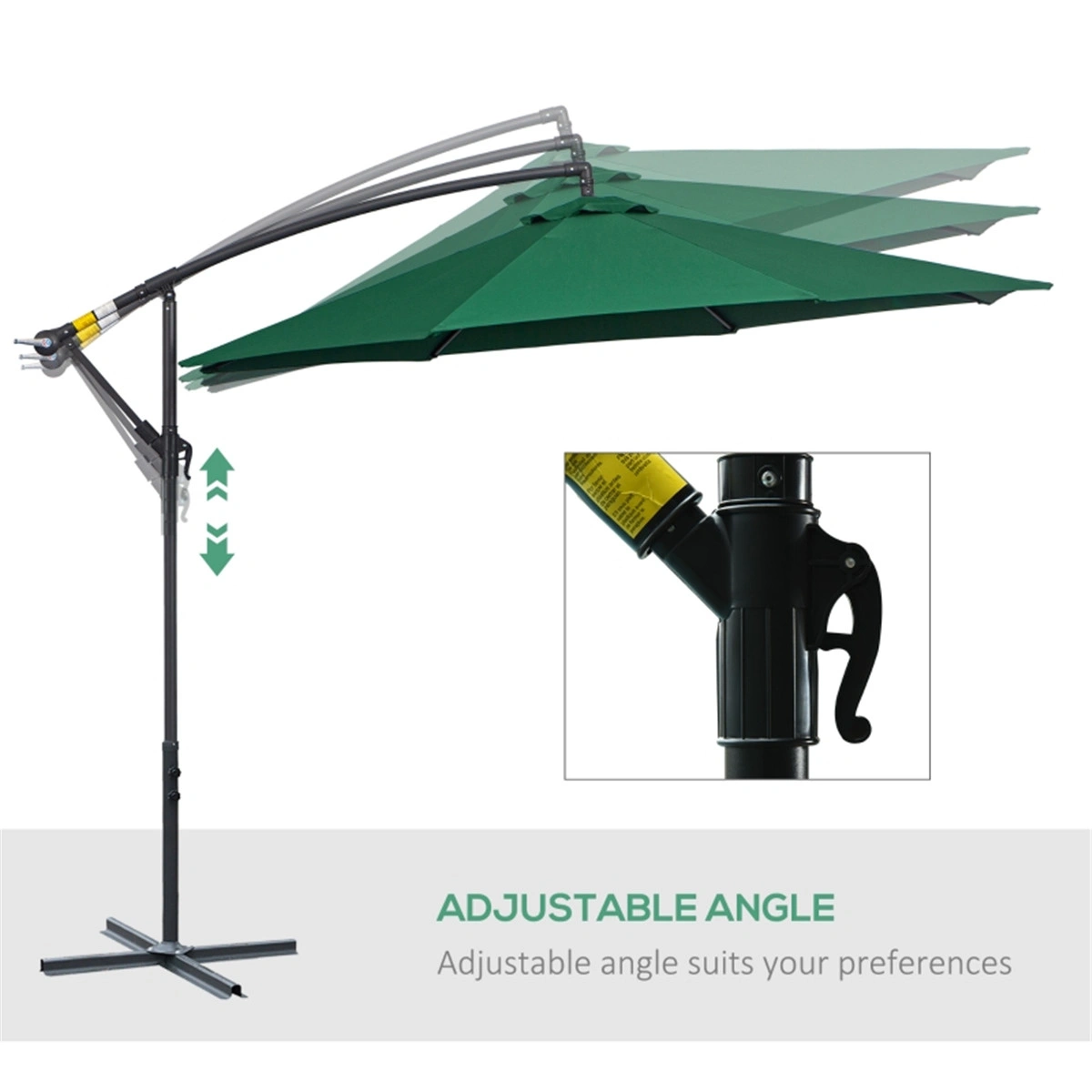 Large Outdoor Beach Umbrella with Tilt Top, UV Resistant Sun Umbrella for Patio, Poolside and Beach view 2