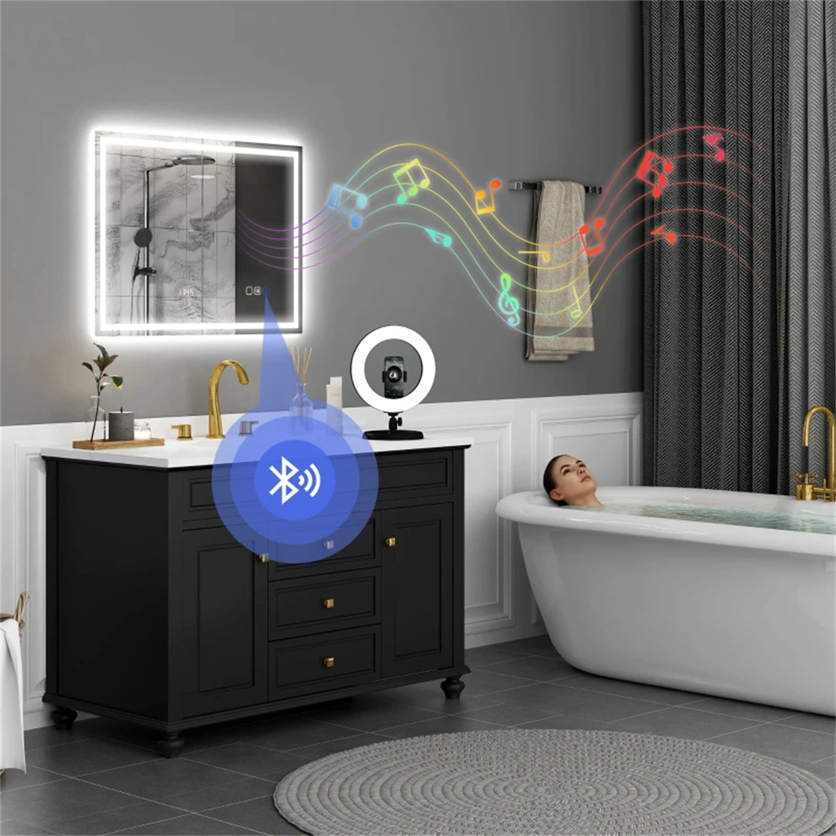 Wall Mounted Bathroom Mirror Frameless Anti Fog Decorative Mirror for Bathroom view 5
