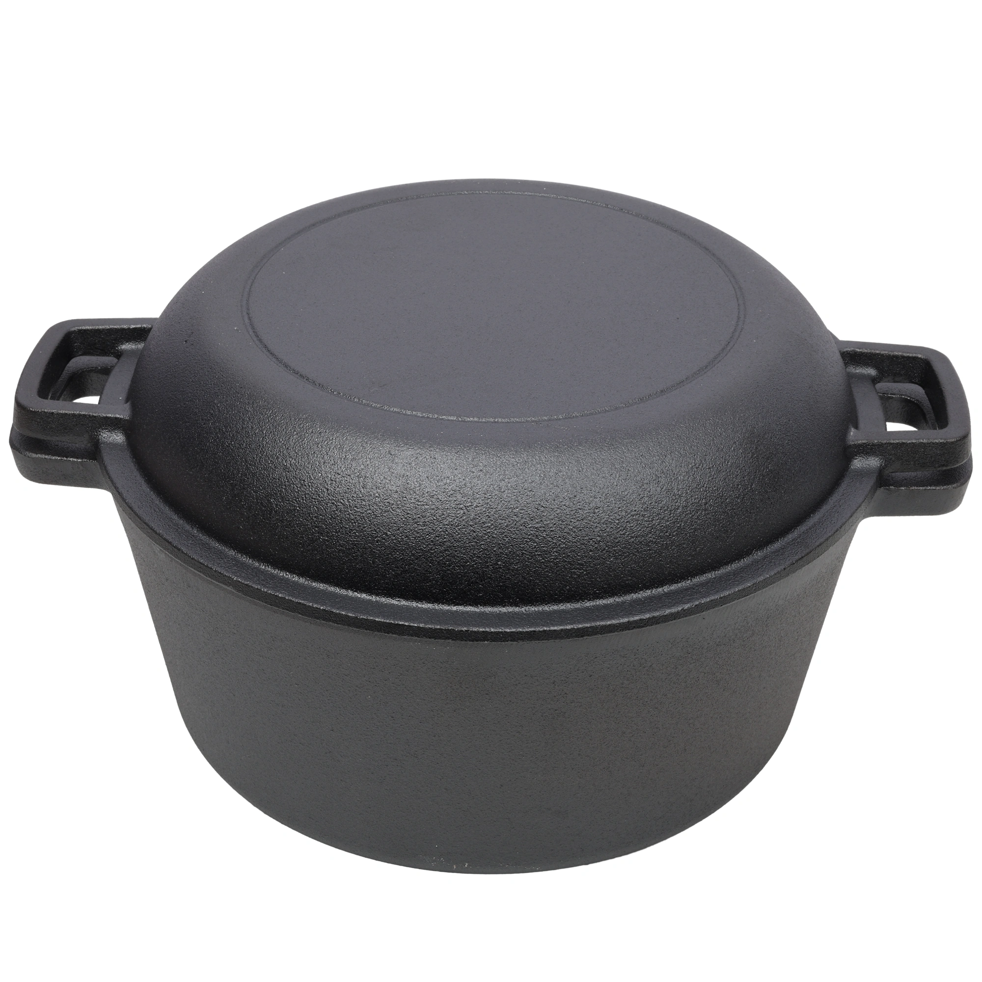 Pre-Seasoned Cast Iron Dutch Oven 5Qt - 2-in-1 Dual Handle Camping Pot with 2pcs Silicone Handles Covers, Outdoor Frying Pan for Campfire, BBQ, Fireplace, Grill Cooking & Baking view 13