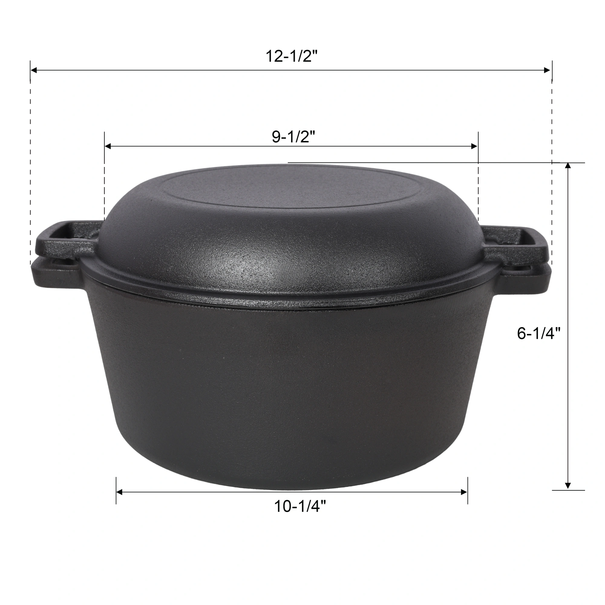 Pre-Seasoned Cast Iron Dutch Oven 5Qt - 2-in-1 Dual Handle Camping Pot with 2pcs Silicone Handles Covers, Outdoor Frying Pan for Campfire, BBQ, Fireplace, Grill Cooking & Baking view 4