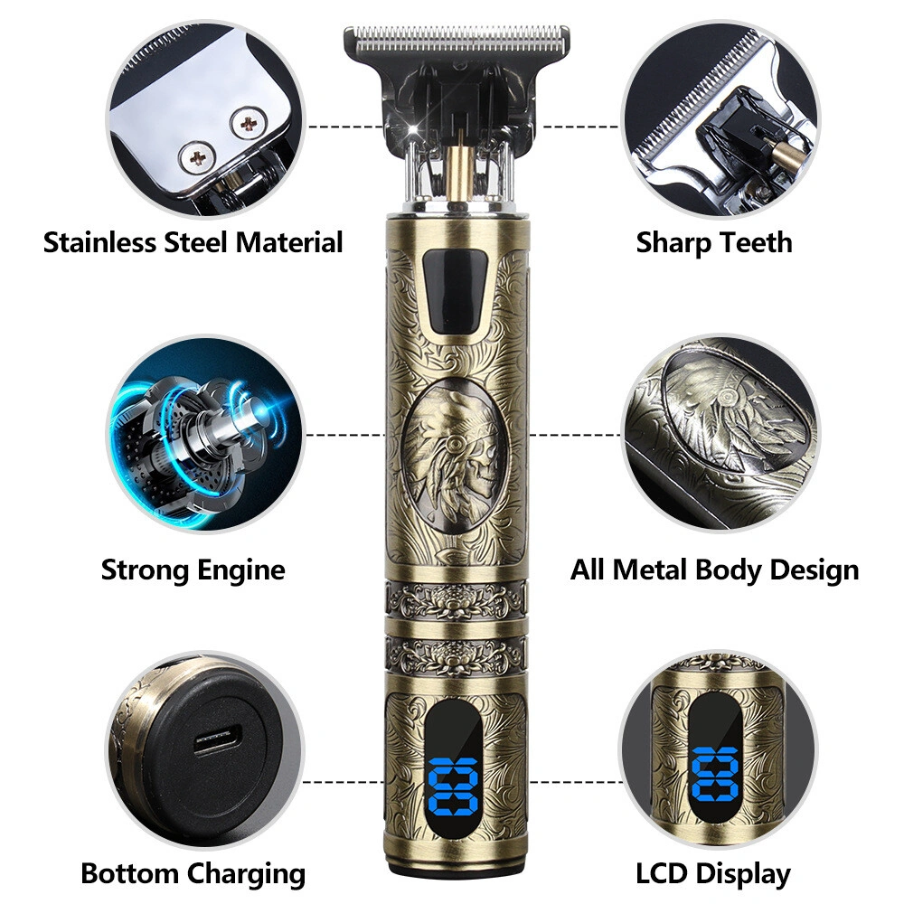 Professional Cordless Hair Clippers & Beard Trimmer Kit with LCD Screen Display, Rechargeable Men Grooming Tool view 3