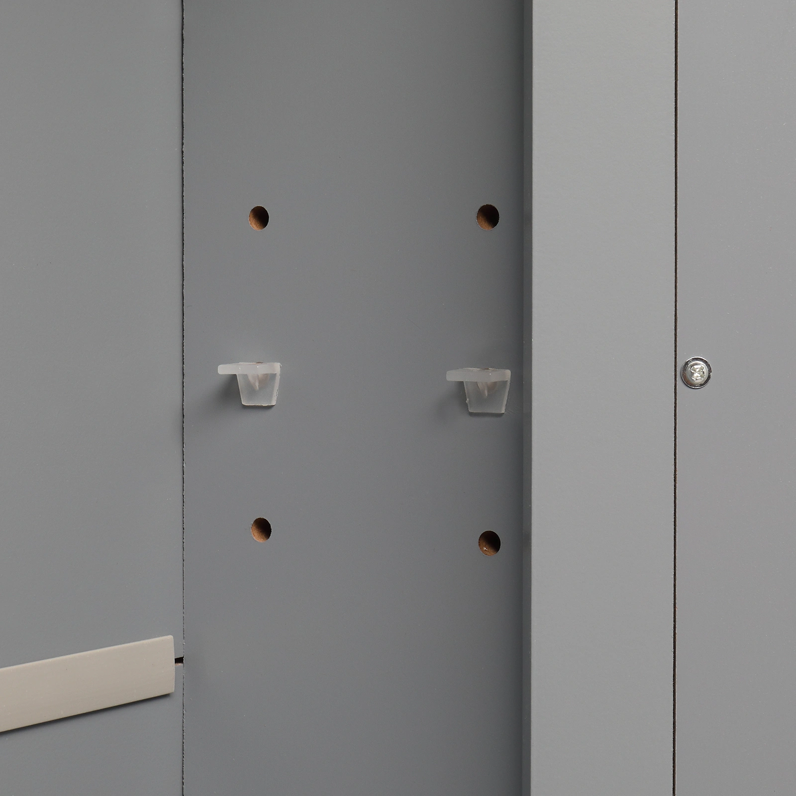 2 Mirror Door 1 Storage Layer MDF Spray Paint Bathroom Wall Cabinet Gray view 16