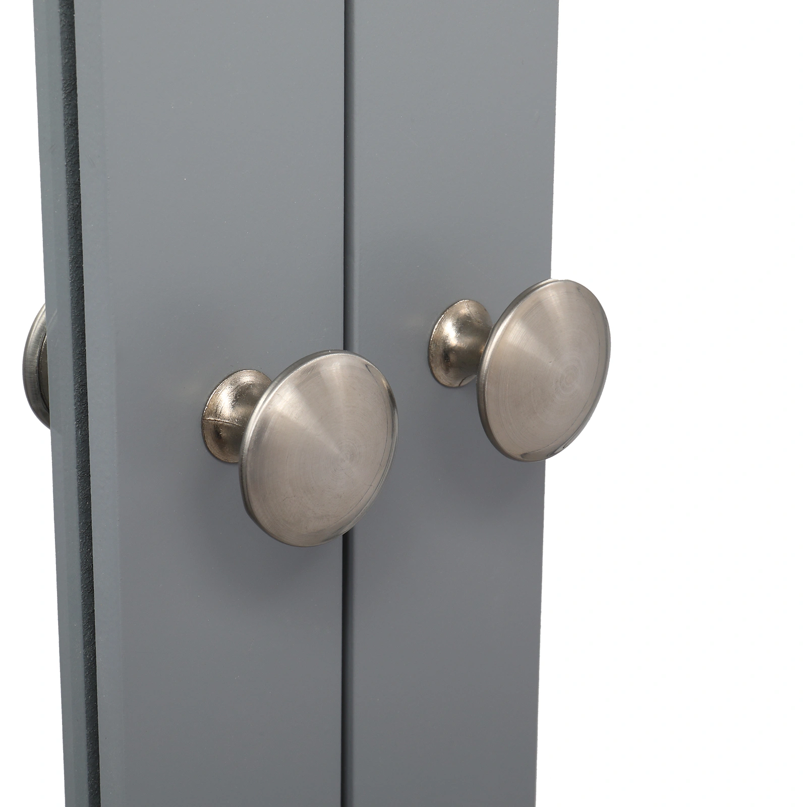 2 Mirror Door 1 Storage Layer MDF Spray Paint Bathroom Wall Cabinet Gray view 17