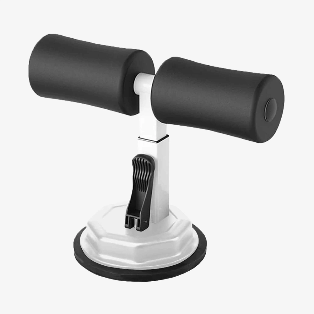 Sit-Up Trainer Bar with Suction Cup Ø11.5cm, Portable Sit-Up Assistant Device in White