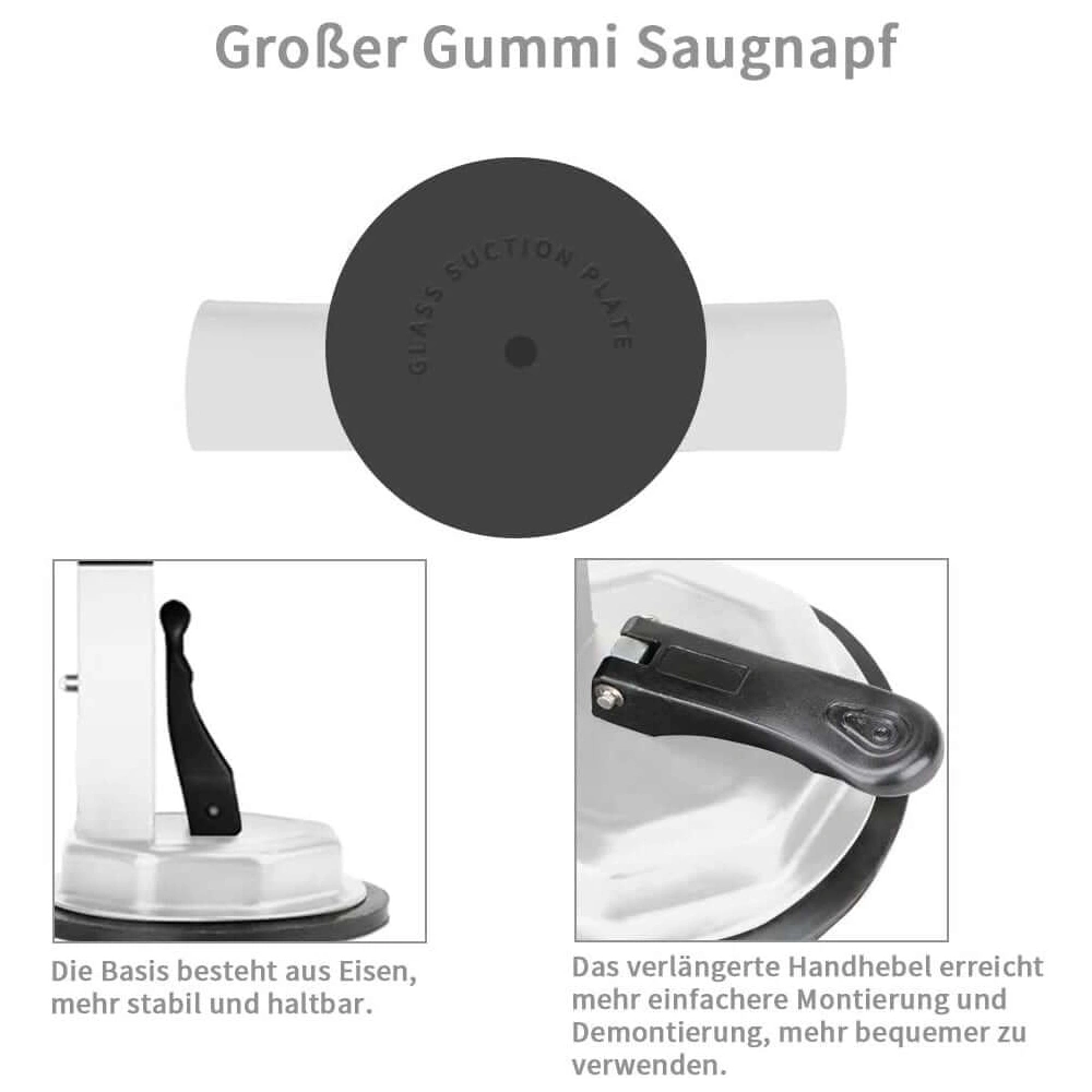 Sit-Up Trainer Bar with Suction Cup Ø11.5cm, Portable Sit-Up Assistant Device in White view 2