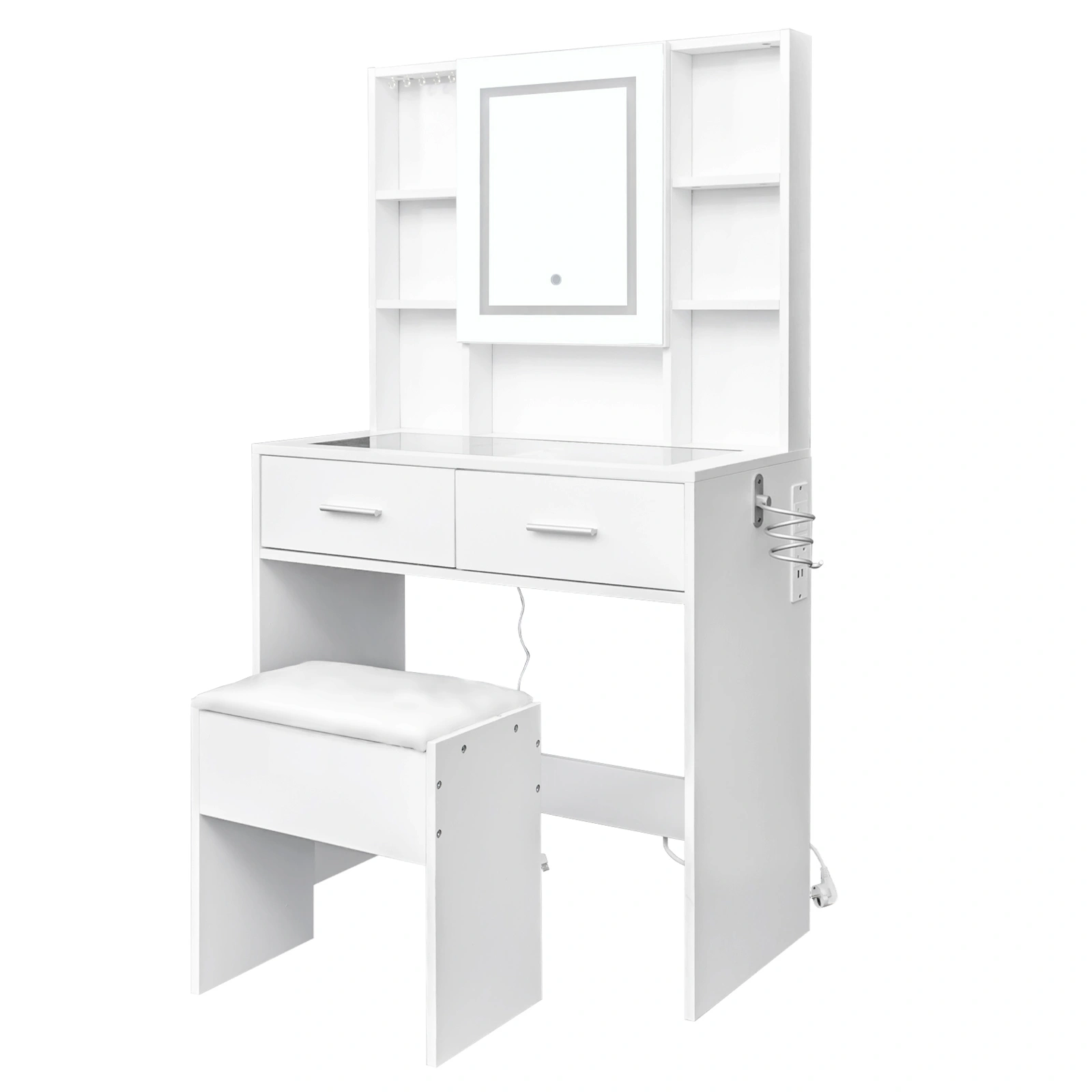 Dressing Table Vanity Desk with Mirror Makeup Station Cosmetic Grooming Table view 2