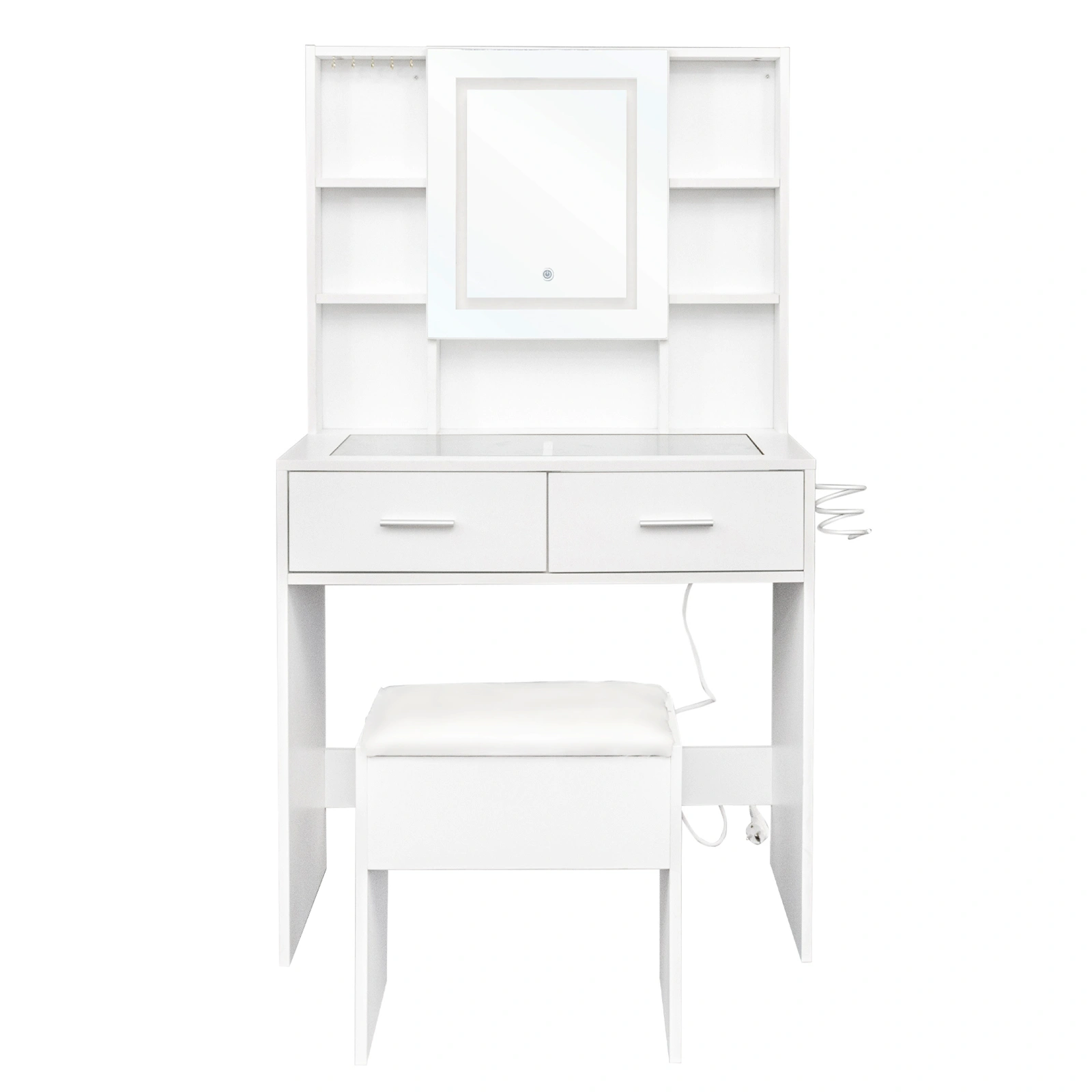 Dressing Table Vanity Desk with Mirror Makeup Station Cosmetic Grooming Table view 3