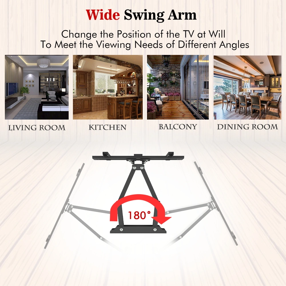 LEADZM 26-55 Inch Double Pendulum Large Base TV Stand TMDS-105 Bearing 40Kg/Vese400*400/Upper And Lower-10~ 10° view 13