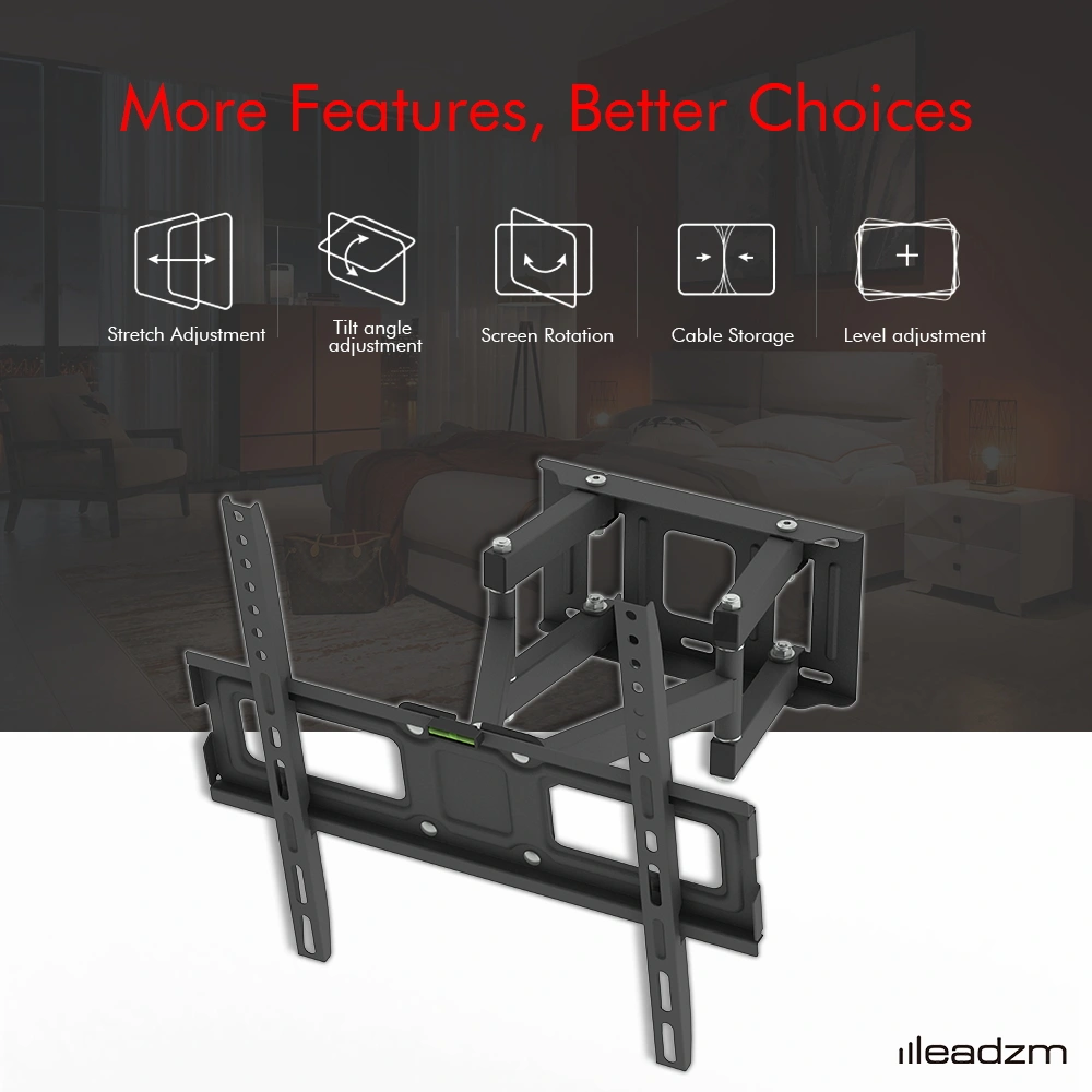 LEADZM 26-55 Inch Double Pendulum Large Base TV Stand TMDS-105 Bearing 40Kg/Vese400*400/Upper And Lower-10~ 10° view 3