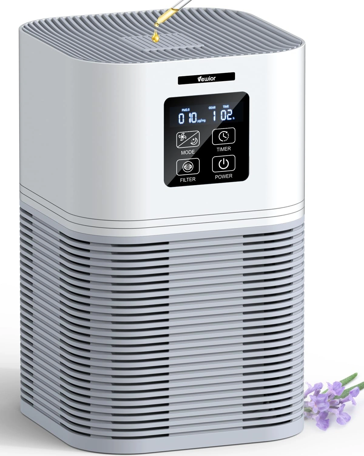 VEWIOR 2 in 1 Air Purifier with H13 Filters for Home Allergies Pets Hair Odor Eliminators, Aromatherapy diffuser and Auto Mode, Quiet Air Cleaner for Office, Home, BedroomShipment from FBA