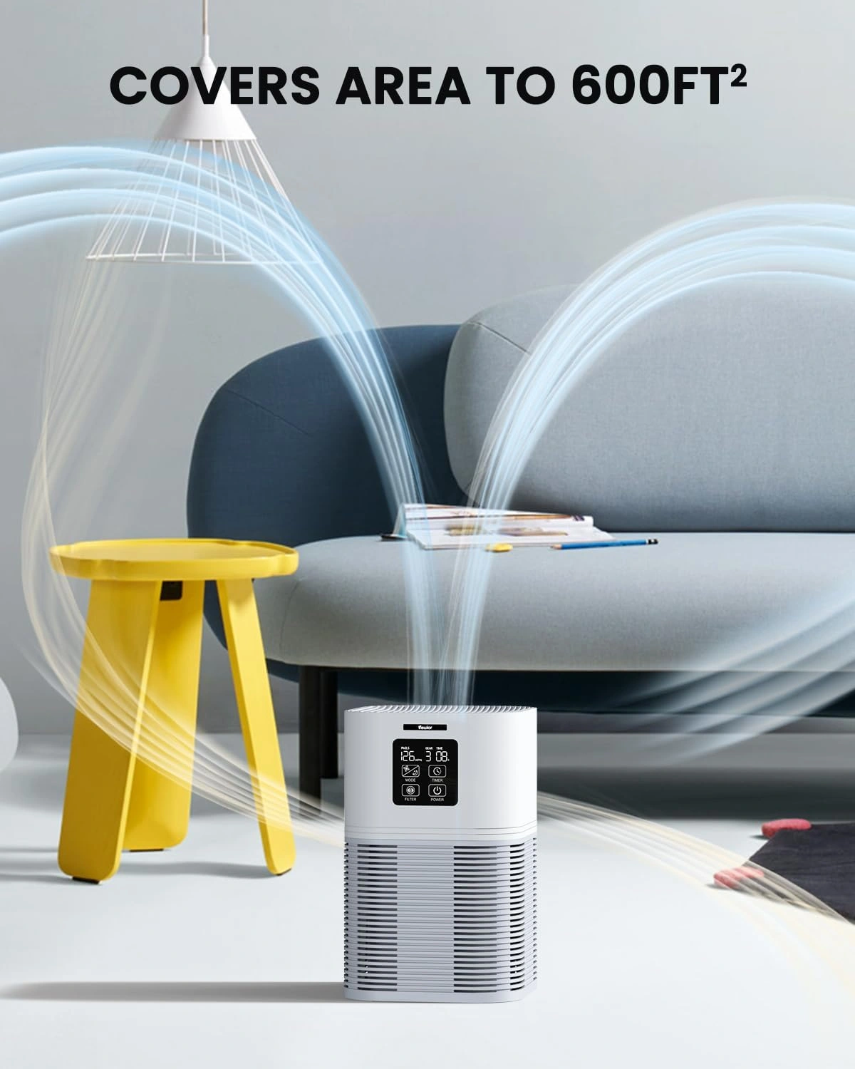 VEWIOR 2 in 1 Air Purifier H13 True HEPA Filter, Quiet Air Cleaner with Aromatherapy Diffuser & Auto Mode for Home Office Bedroom, Allergies Pets Hair Odor Eliminator view 6