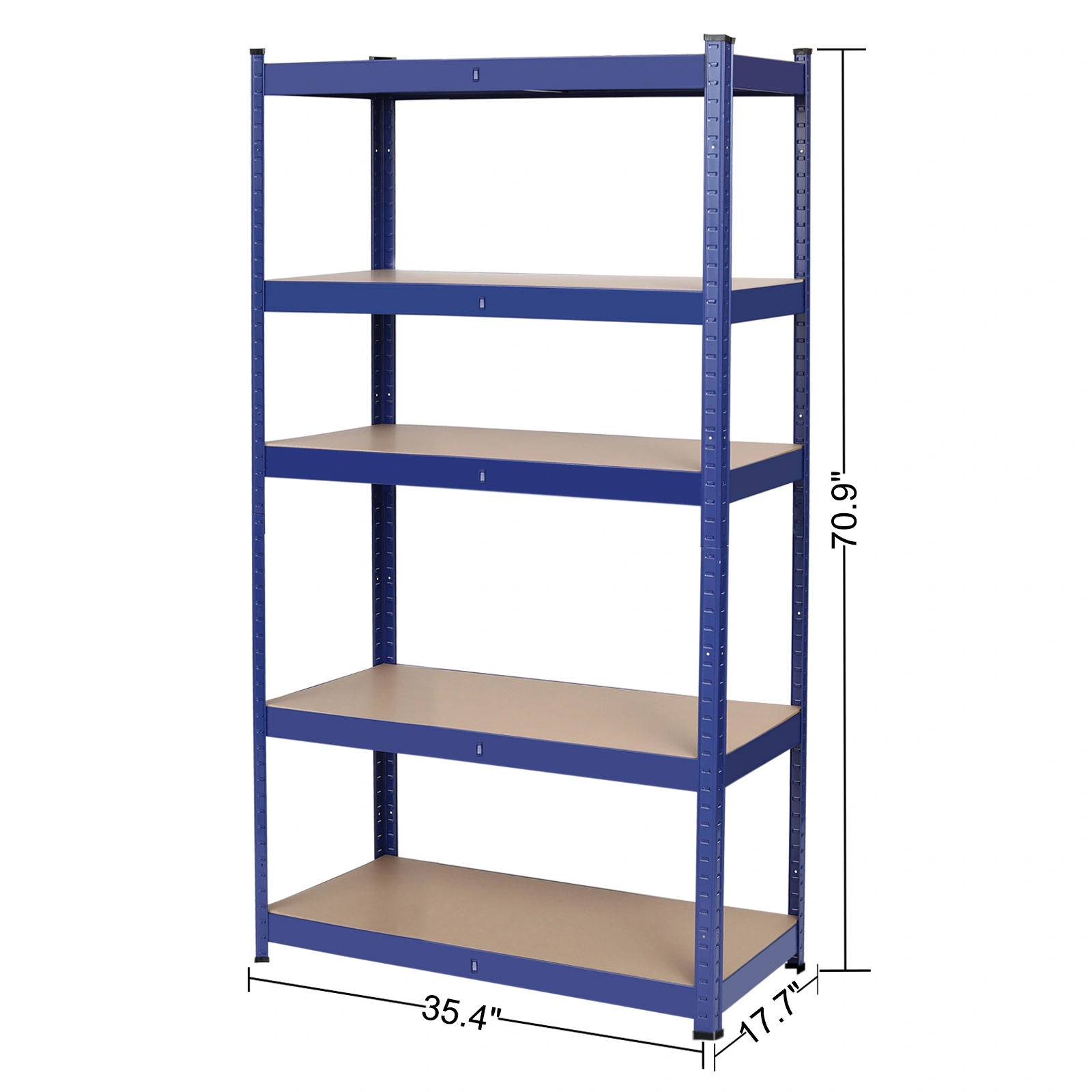 Heavy Duty Metal Garage Shelving Unit, Blue Boltless Storage Shelf Rack for Shed & Workshop view 3