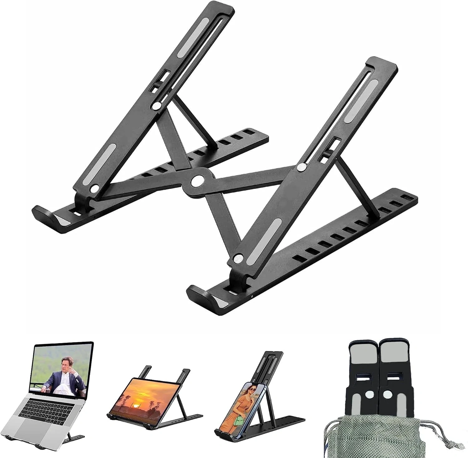 Portable Adjustable Laptop Stand Foldable Notebook Tablet Holder Ergonomic Riser Desk Accessory US Shipping