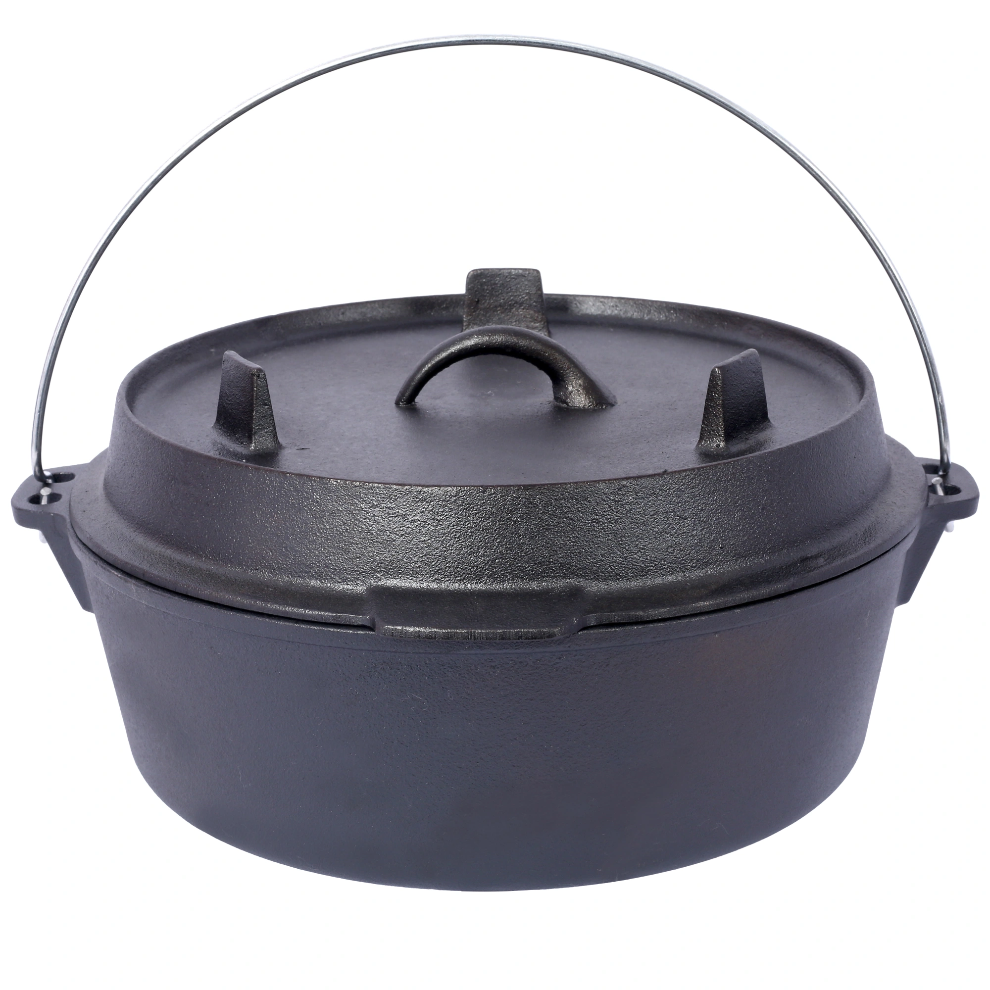 Pre-Seasoned Cast Iron Dutch Oven 6 Quart with Skillet Lid & Pot Rack, Camping Cookware for Fireplace, BBQ, Campfire Baking & Outdoor Cooking view 19