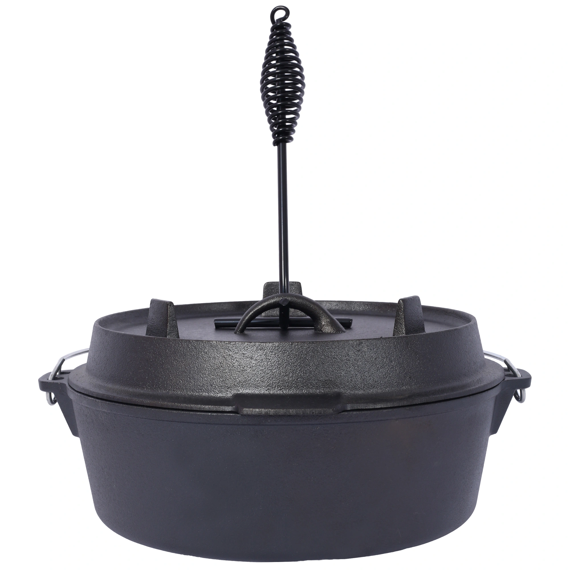 Pre-Seasoned Cast Iron Dutch Oven 6 Quart with Skillet Lid & Pot Rack, Camping Cookware for Fireplace, BBQ, Campfire Baking & Outdoor Cooking view 6