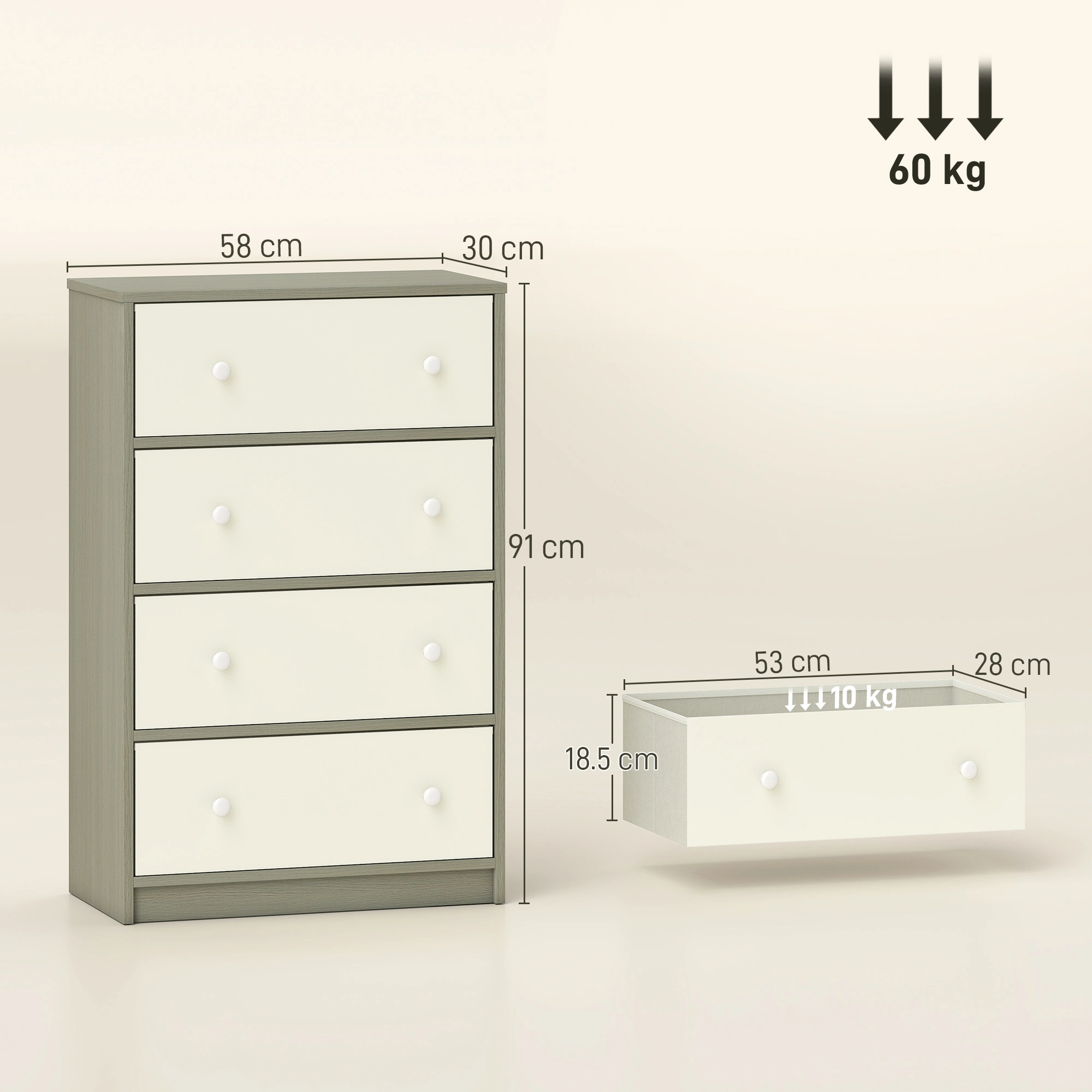 Kitchen Storage Cabinet with Doors and Shelves, Freestanding Pantry Cupboard for Kitchen, Living Room, Bathroom - White view 3