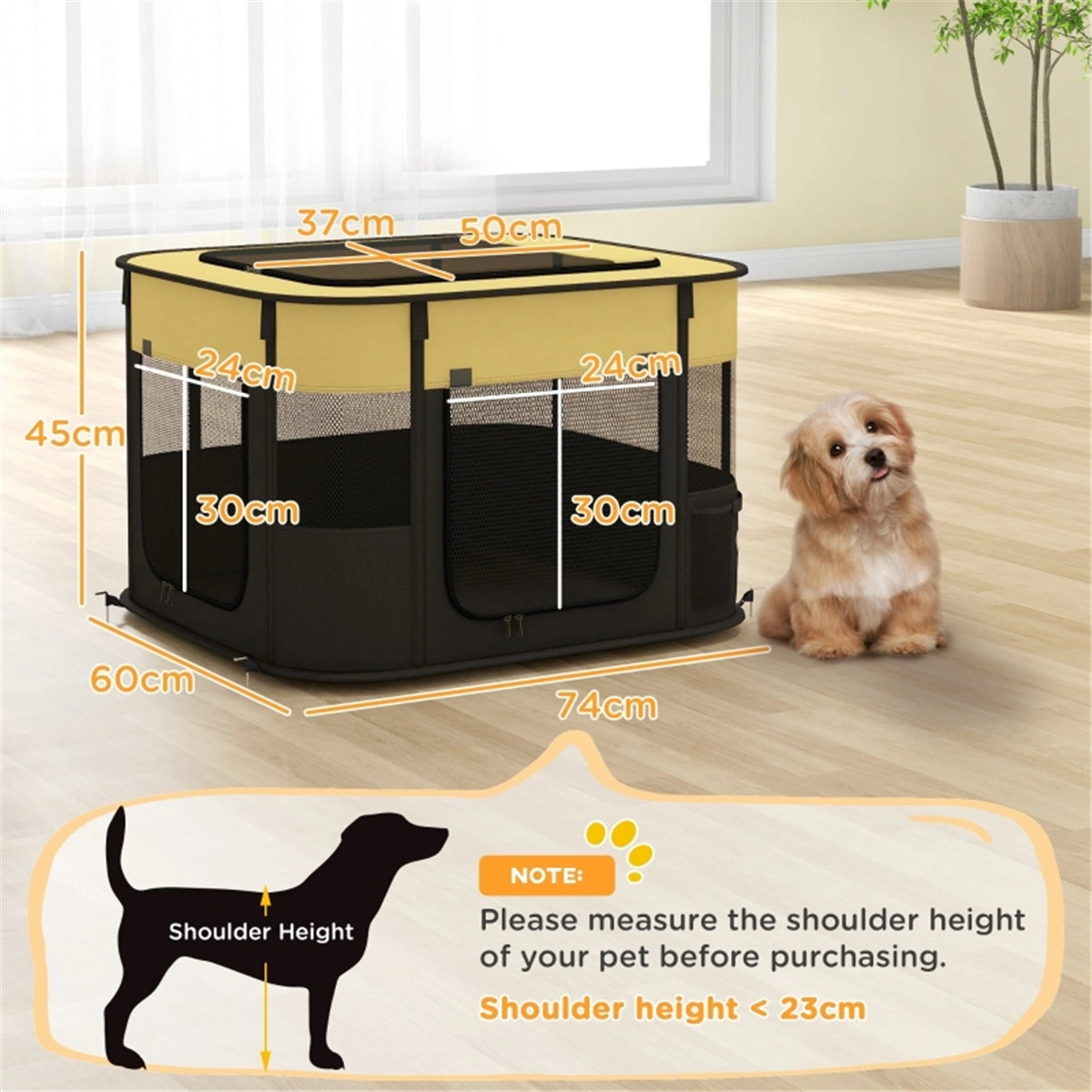 Pet Carrier Bag for Small Dogs & Cats, Soft Sided Airline Approved Travel Crate with Zipper Pocket, 16 x 11 x 11 inches, Black view 2
