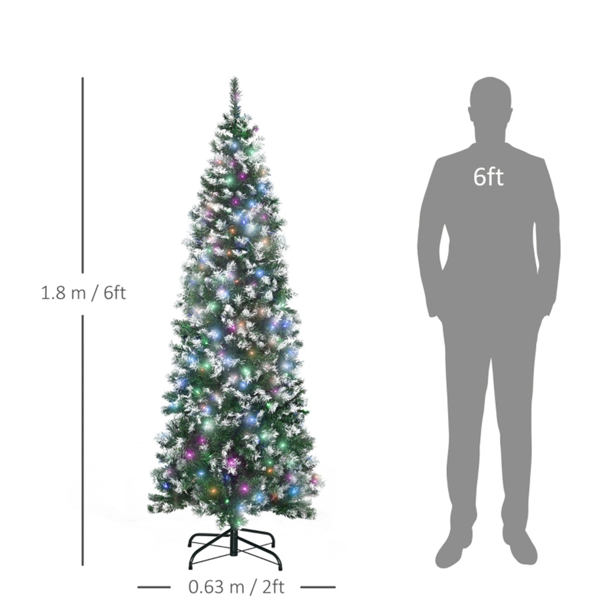6 Ft Artificial Christmas Tree, Full Body Hinged Branches, Indoor Outdoor Holiday Decor, Easy Assembly, Stand Included