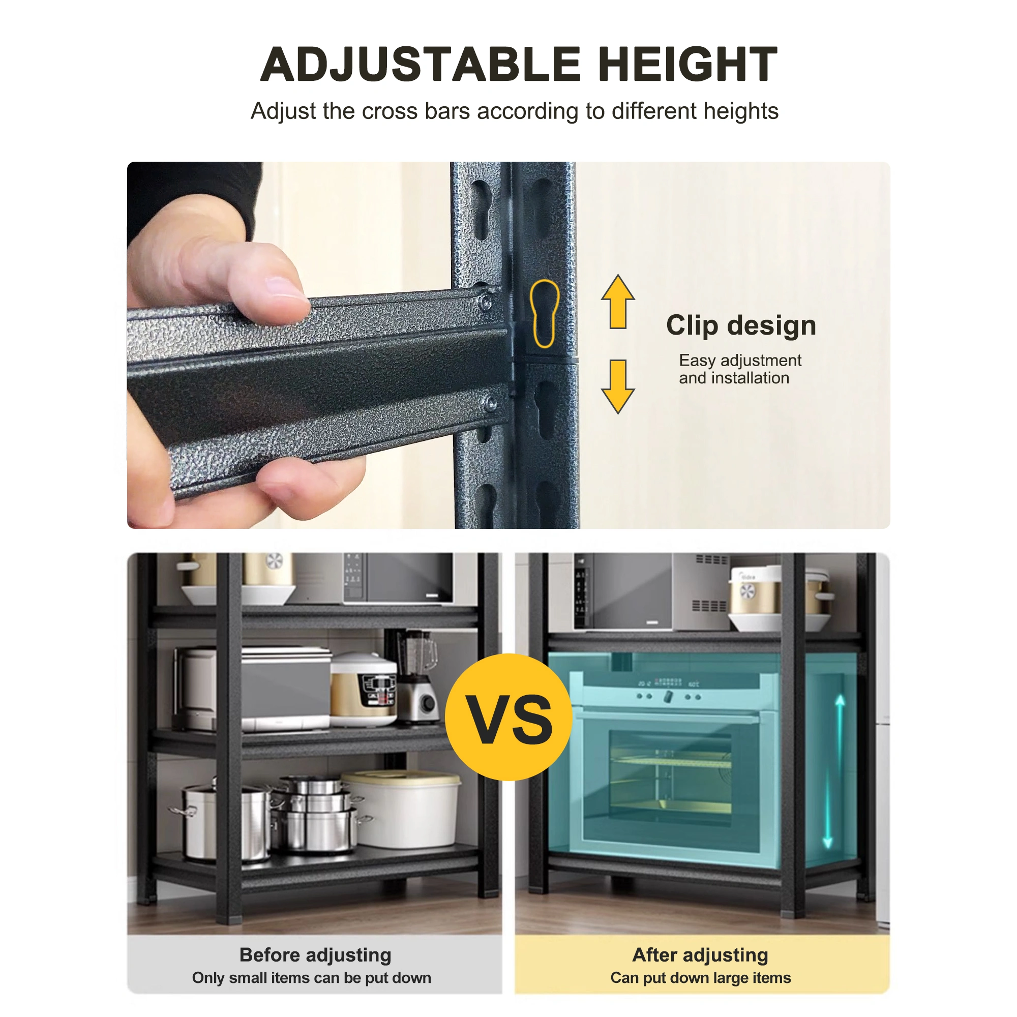 H72 * W47.2 * D23.6 Storage Shelves 5 Tier Heavy Duty Metal Shelving Unit Adjustable Shelving Units and Storage Rack Kitchen Garage Shelf view 5