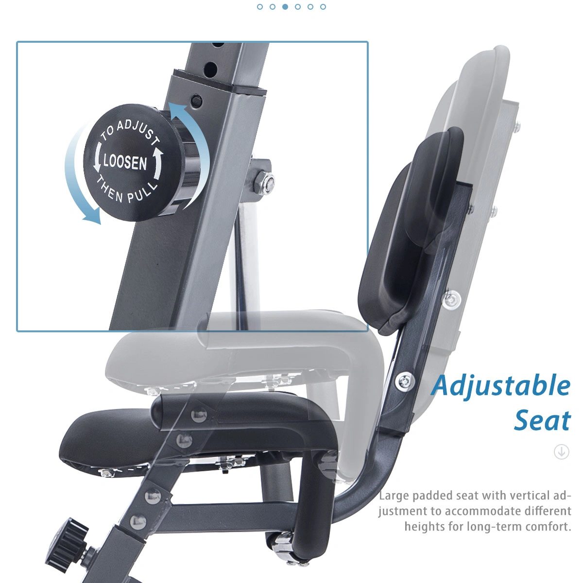Folding Exercise Bike, Fitness Upright and Recumbent with 16-Level Adjustable Resistance, Arm Bands and Backrest view 20
