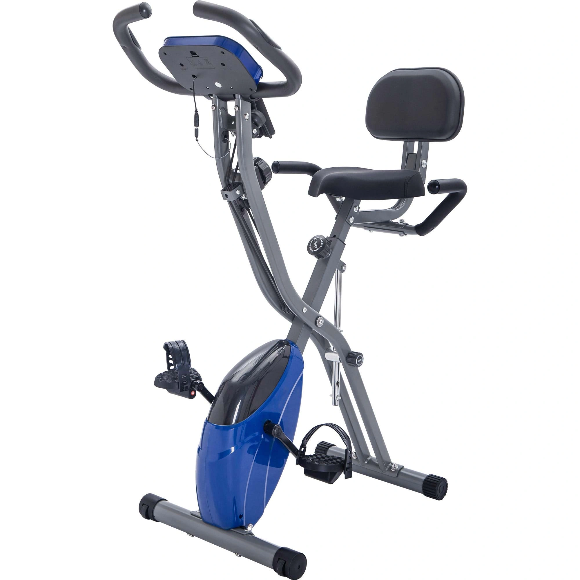 Folding Exercise Bike, Fitness Upright and Recumbent with 16-Level Adjustable Resistance, Arm Bands and Backrest view 23