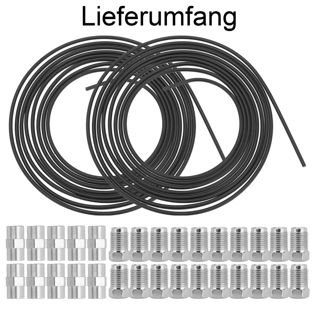 10m Steel Brake Line Pipe Ø4.75mm with 20 Fittings & 10 Connectors