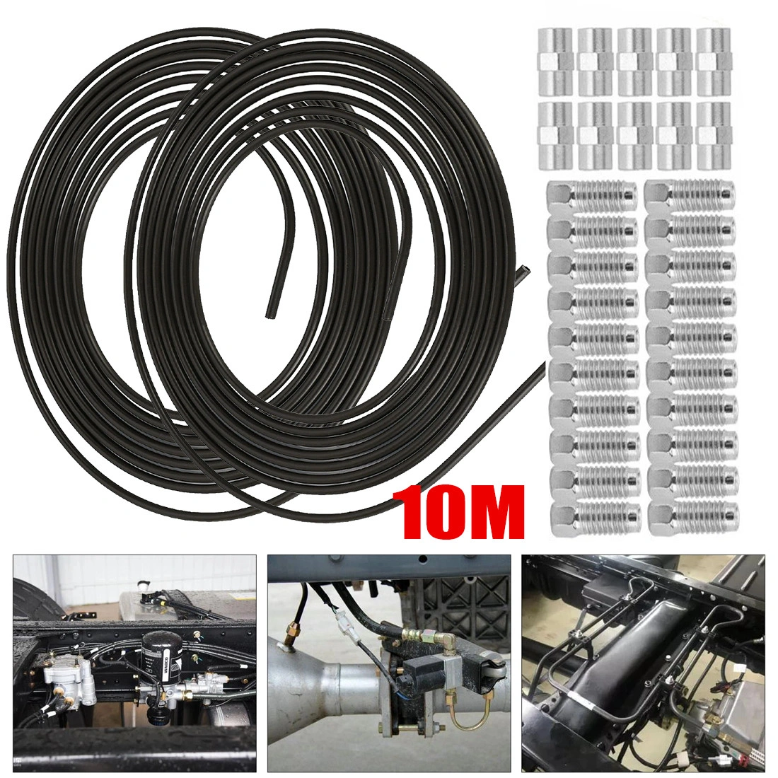 10m Steel Brake Line Pipe Ø4.75mm with 20 Fittings & 10 Connectors view 4