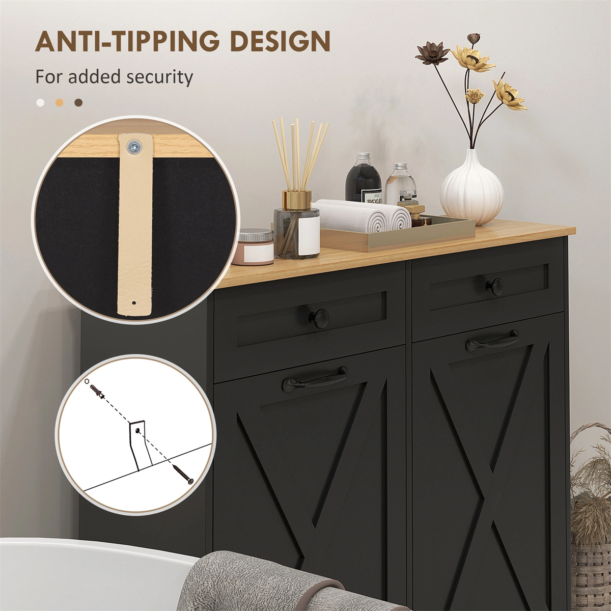 Bathroom Cabinet Storage Vanity Organizer with Doors for Kitchen Bedroom Lavatory Home Organization view 4