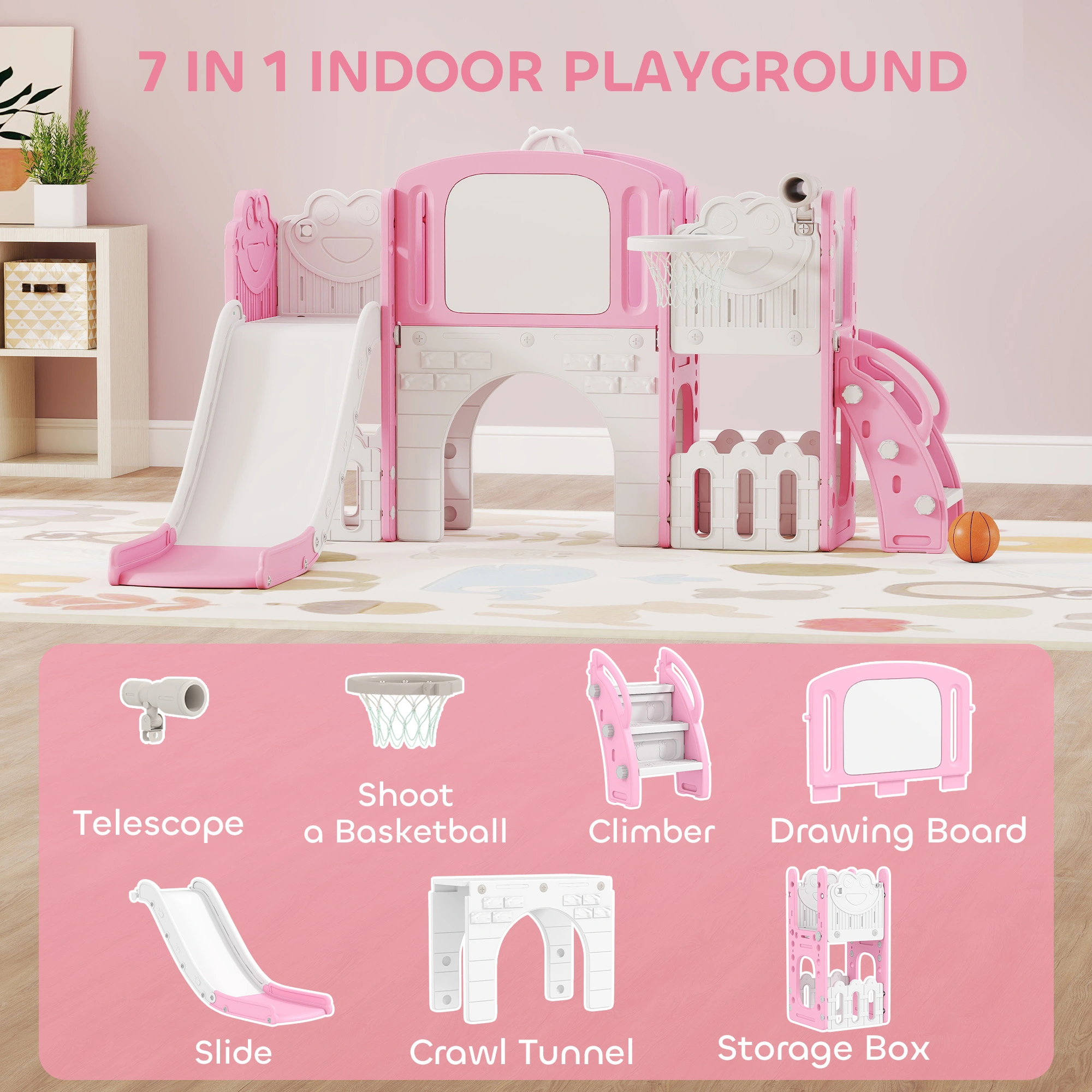 Slide for Kids - 3-in-1 Indoor Outdoor Play Slide with Soft Grip Steps for Toddlers Ages 1-5 view 4