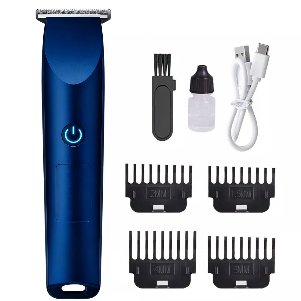 Men Pro Electric Hair Clippers Beard Trimmer Barber Shaving Machine Blue