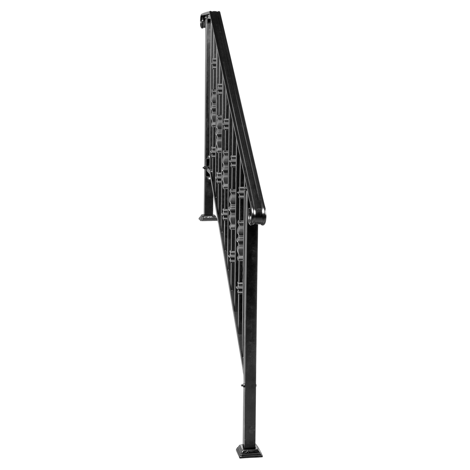 Matte Black Outdoor 4 Level Iron Handrail view 20