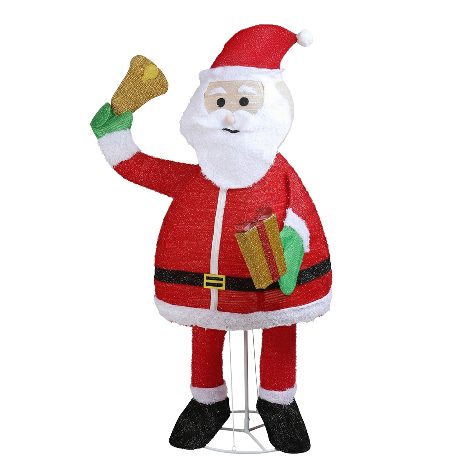 8M Lighted Pull-Up Santa Claus Holding Bell Christmas Yard Decoration, 200 Warm White LED Pre-Lit Outdoor Indoor Holiday Decor view 2