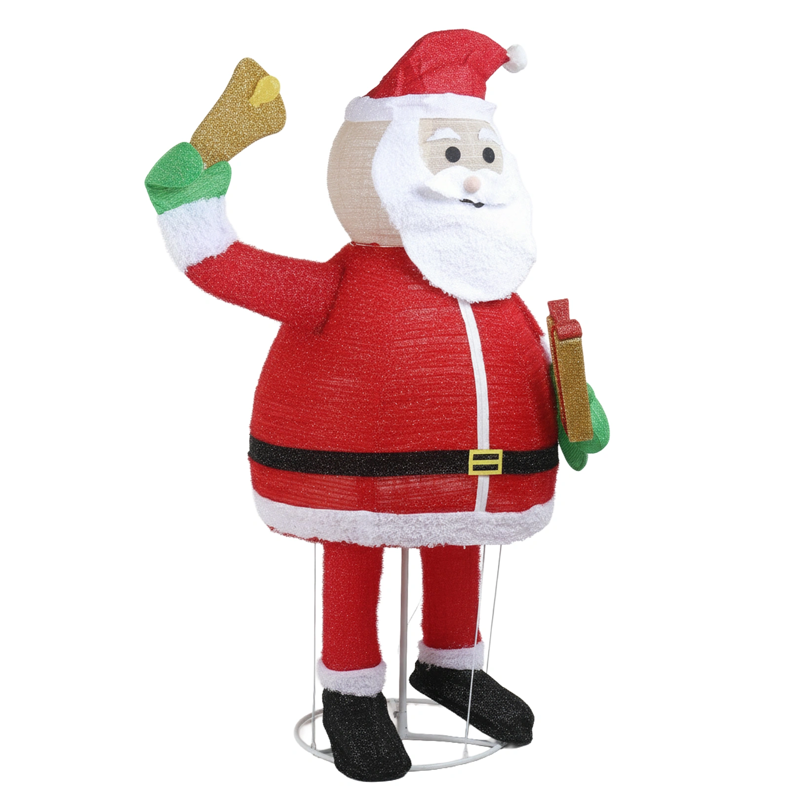 8M Lighted Pull-Up Santa Claus Holding Bell Christmas Yard Decoration, 200 Warm White LED Pre-Lit Outdoor Indoor Holiday Decor view 3