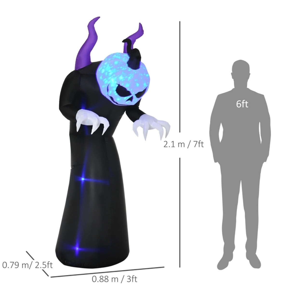 Halloween Decoration LED Lighted Yard Inflatable Scary Party Decor view 3