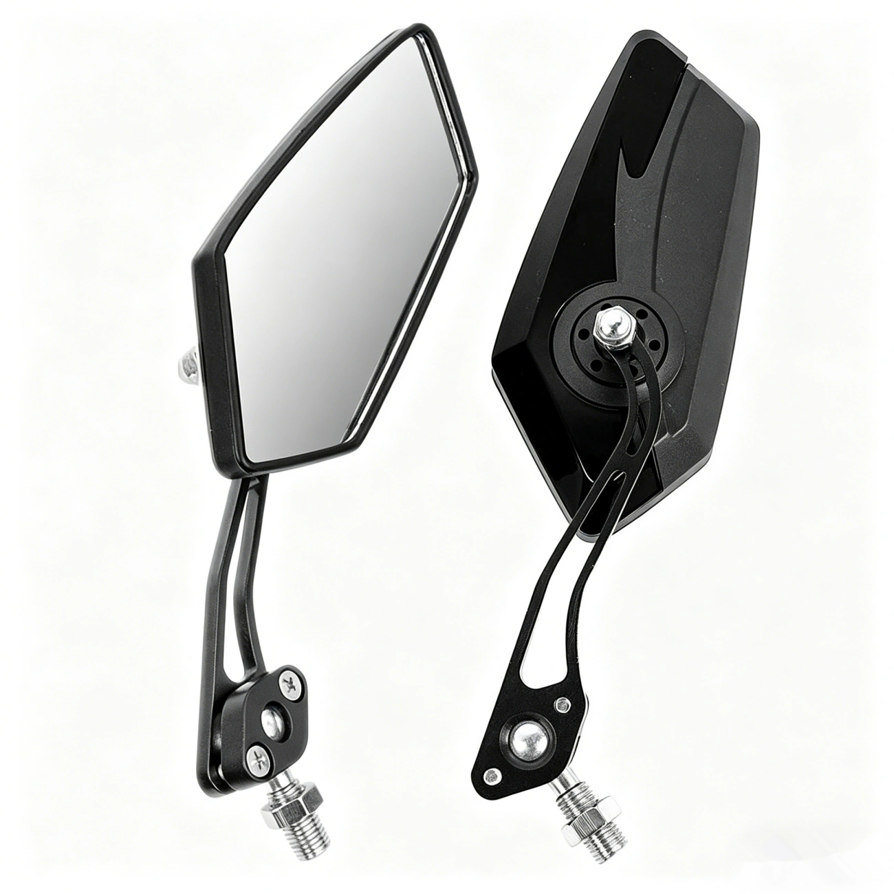 1 Pair Bike Rear View Mirror Rotatable Diamond Handlebar Mirror for MTB Road Cycling Bicycle Glass Lens US Shipping view 9