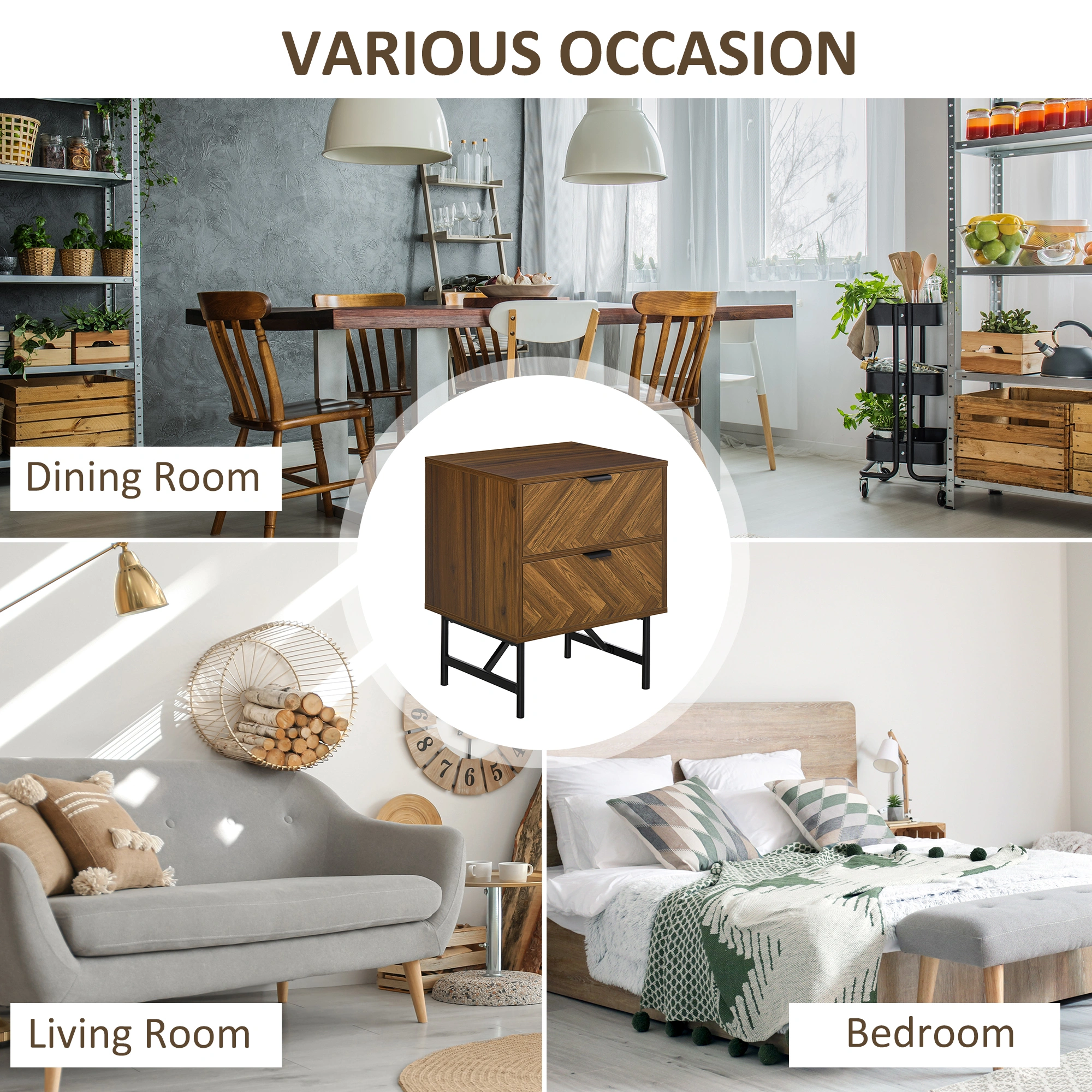Bedside Tables, Small Nightstand with Shelf, Space-Saving Storage Table, Minimalist Design, Easy Assembly view 5